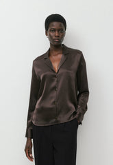 Dover Satin Shirt - RICH MOCHA BROWN