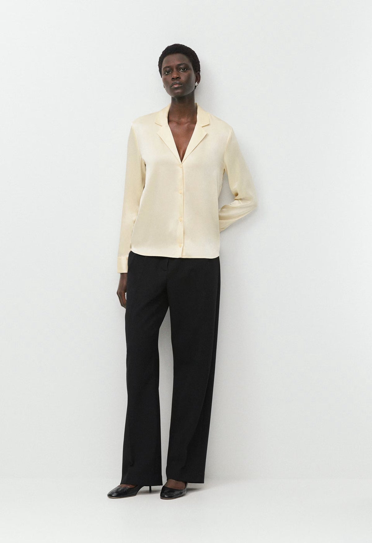 Dover Satin Shirt - SEASIDE CREAM