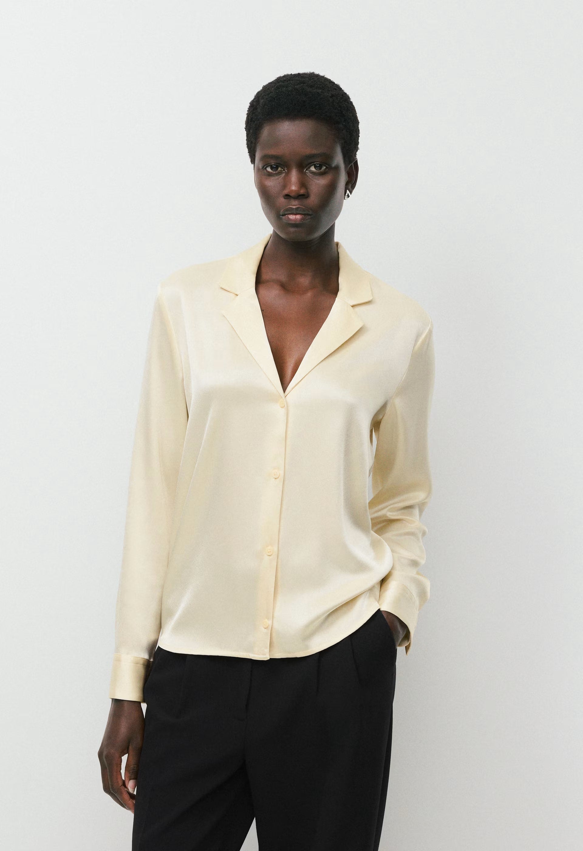 Dover Satin Shirt - SEASIDE CREAM