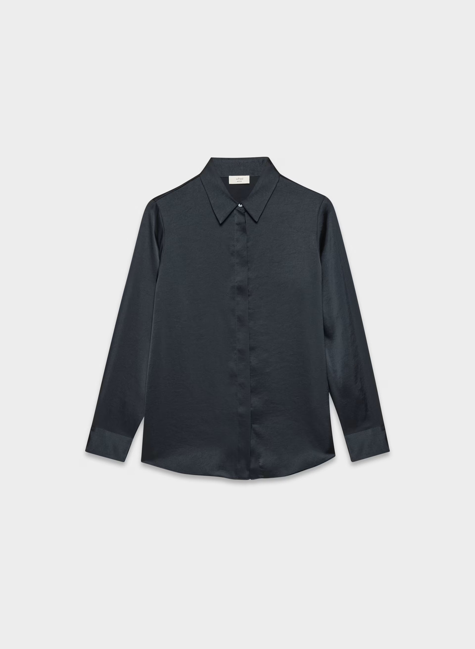 Baker Satin Shirt - DARK NIGHT NAVY