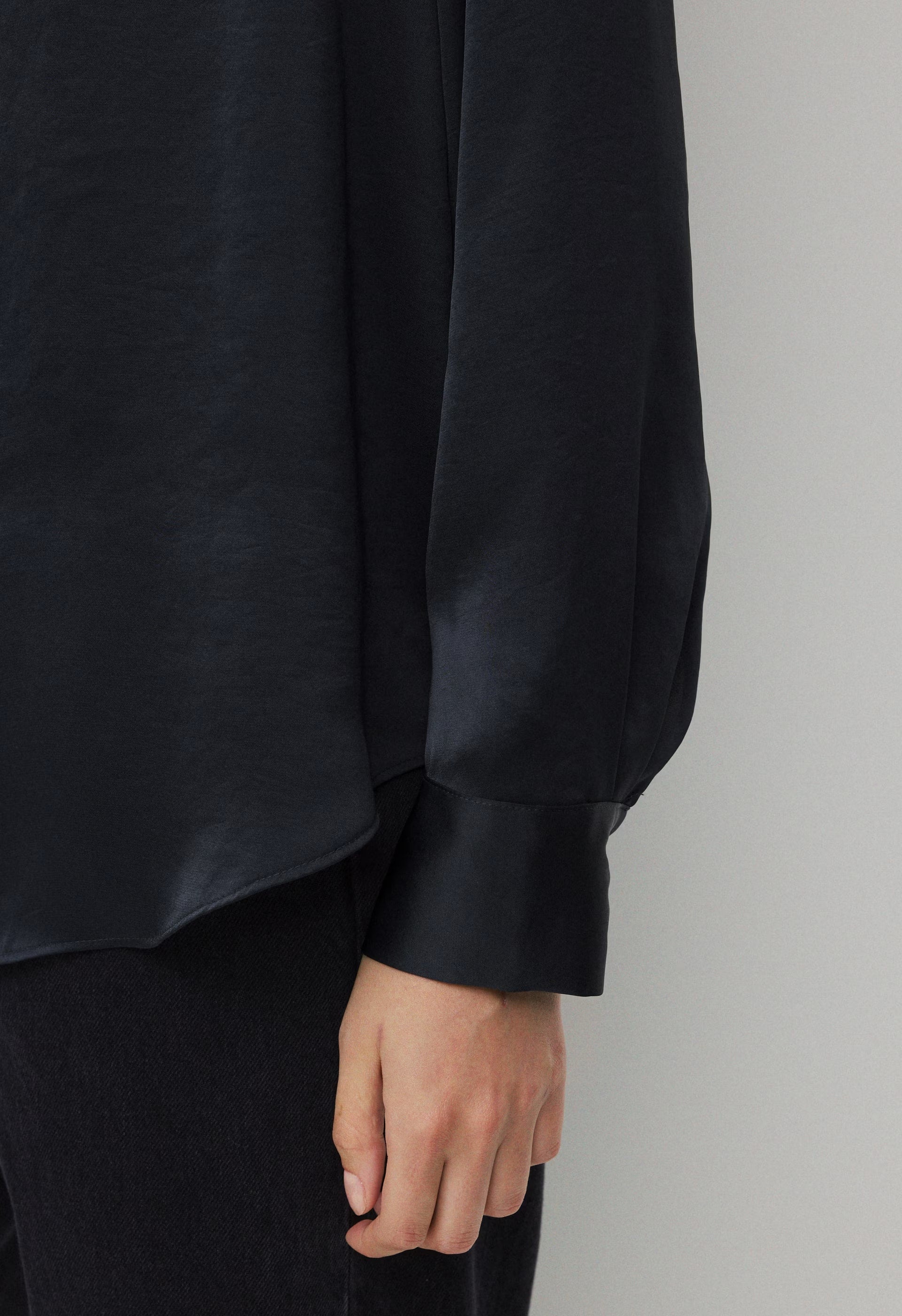 Baker Satin Shirt - DARK NIGHT NAVY