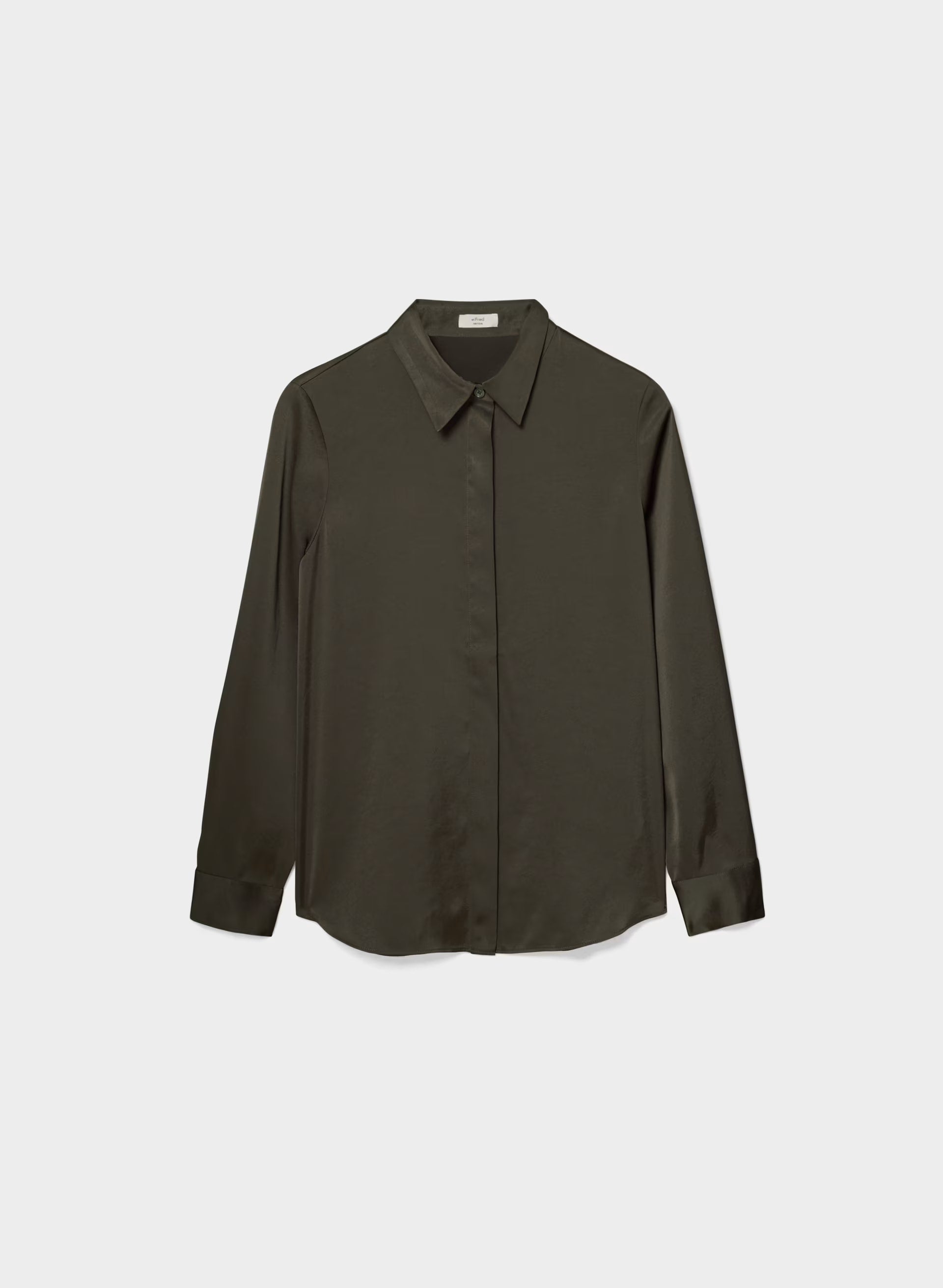 Baker Satin Shirt - CACAO NIB BROWN