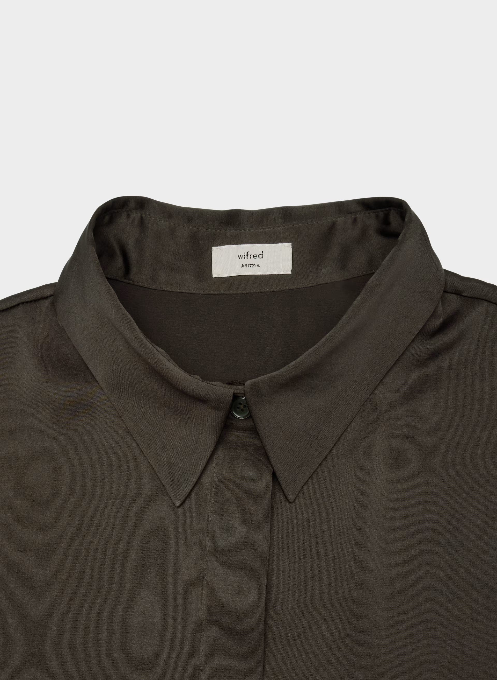 Baker Satin Shirt - CACAO NIB BROWN