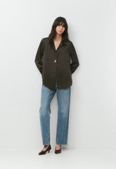 Baker Satin Shirt - CACAO NIB BROWN