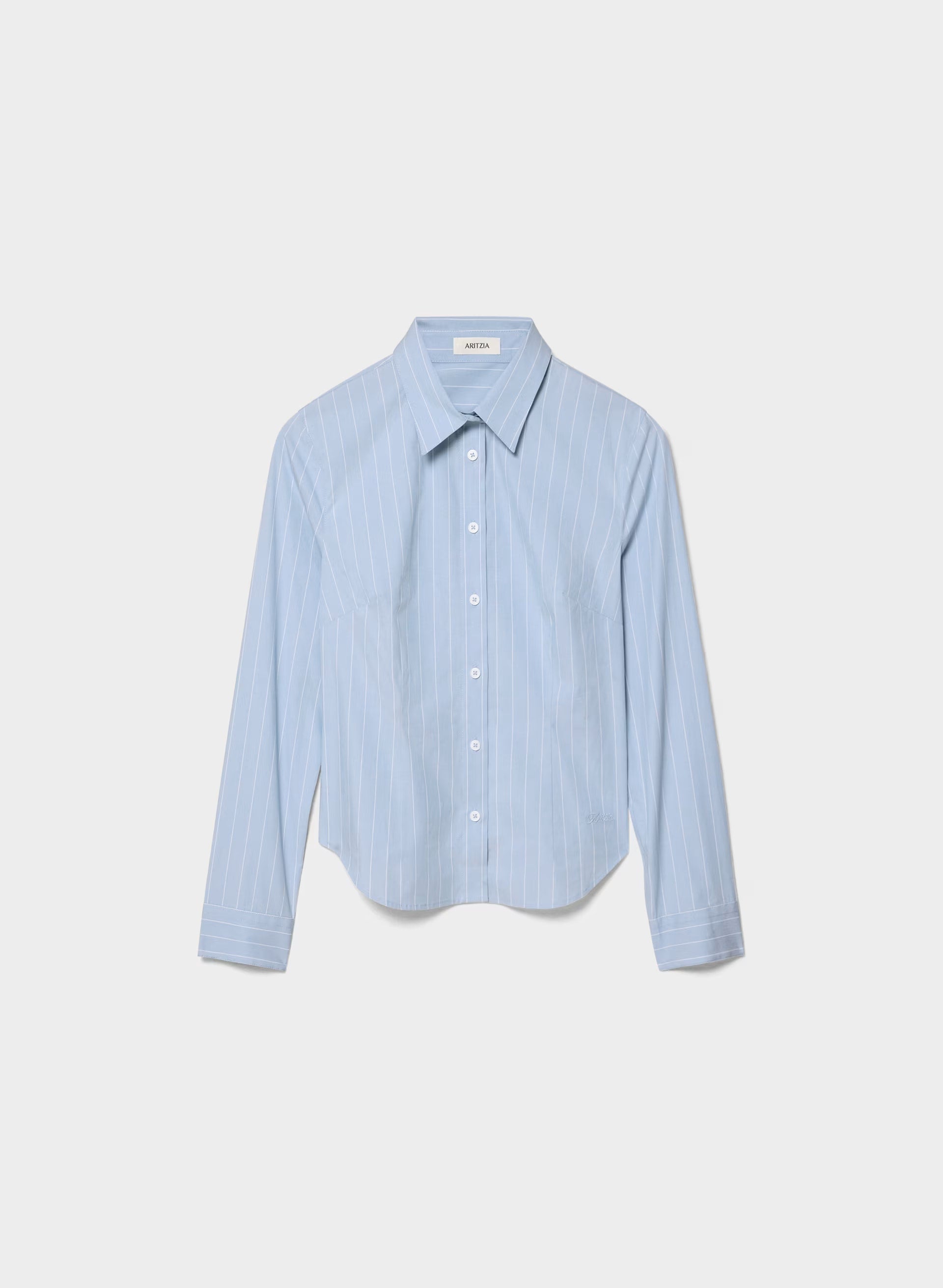 Chronicle Slim Poplin Shirt - CRNFL BLU/ BRT WHT