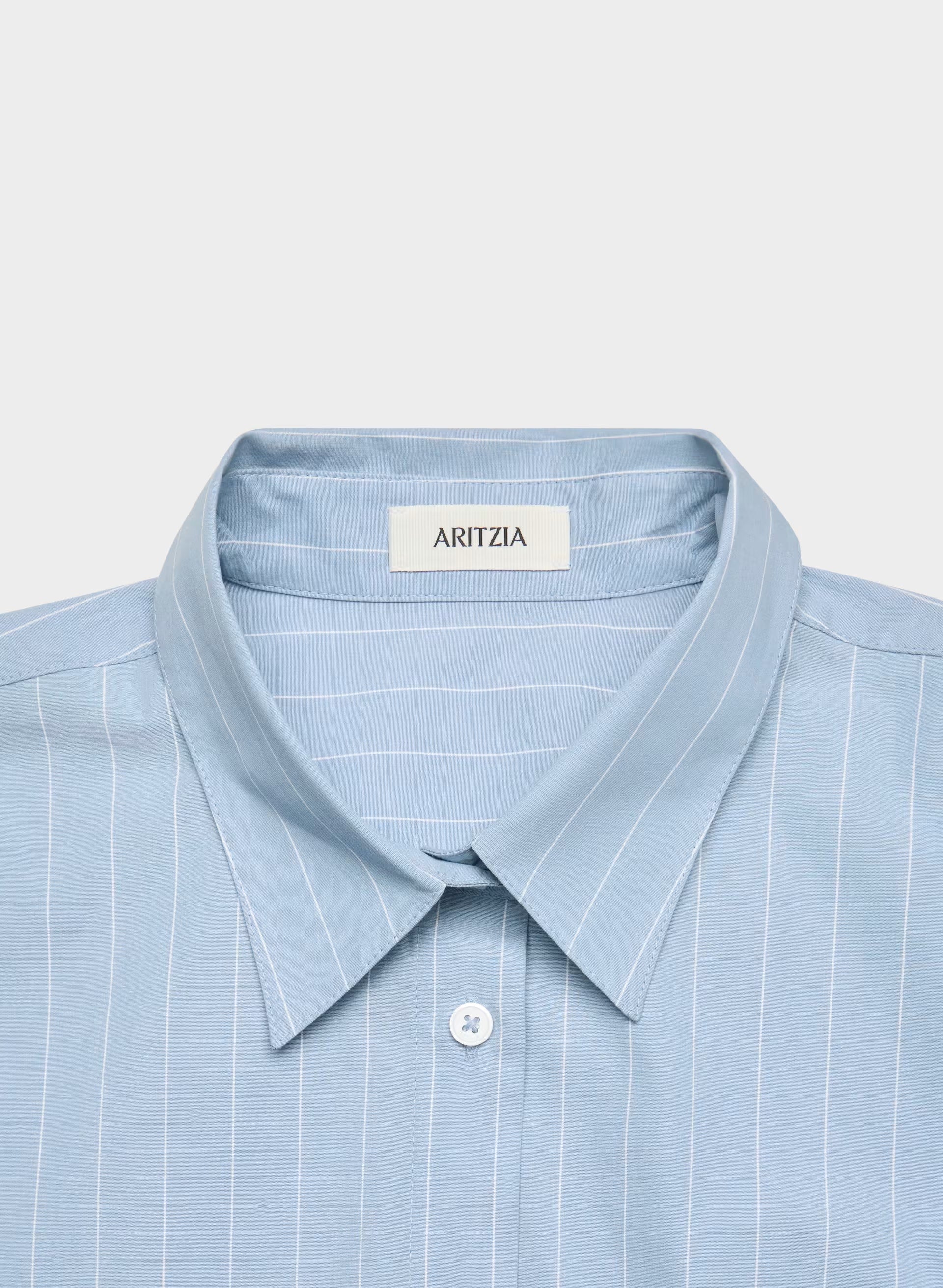 Chronicle Slim Poplin Shirt - CRNFL BLU/ BRT WHT