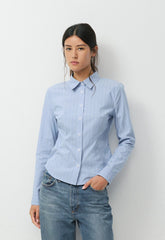 Chronicle Slim Poplin Shirt - CRNFL BLU/ BRT WHT