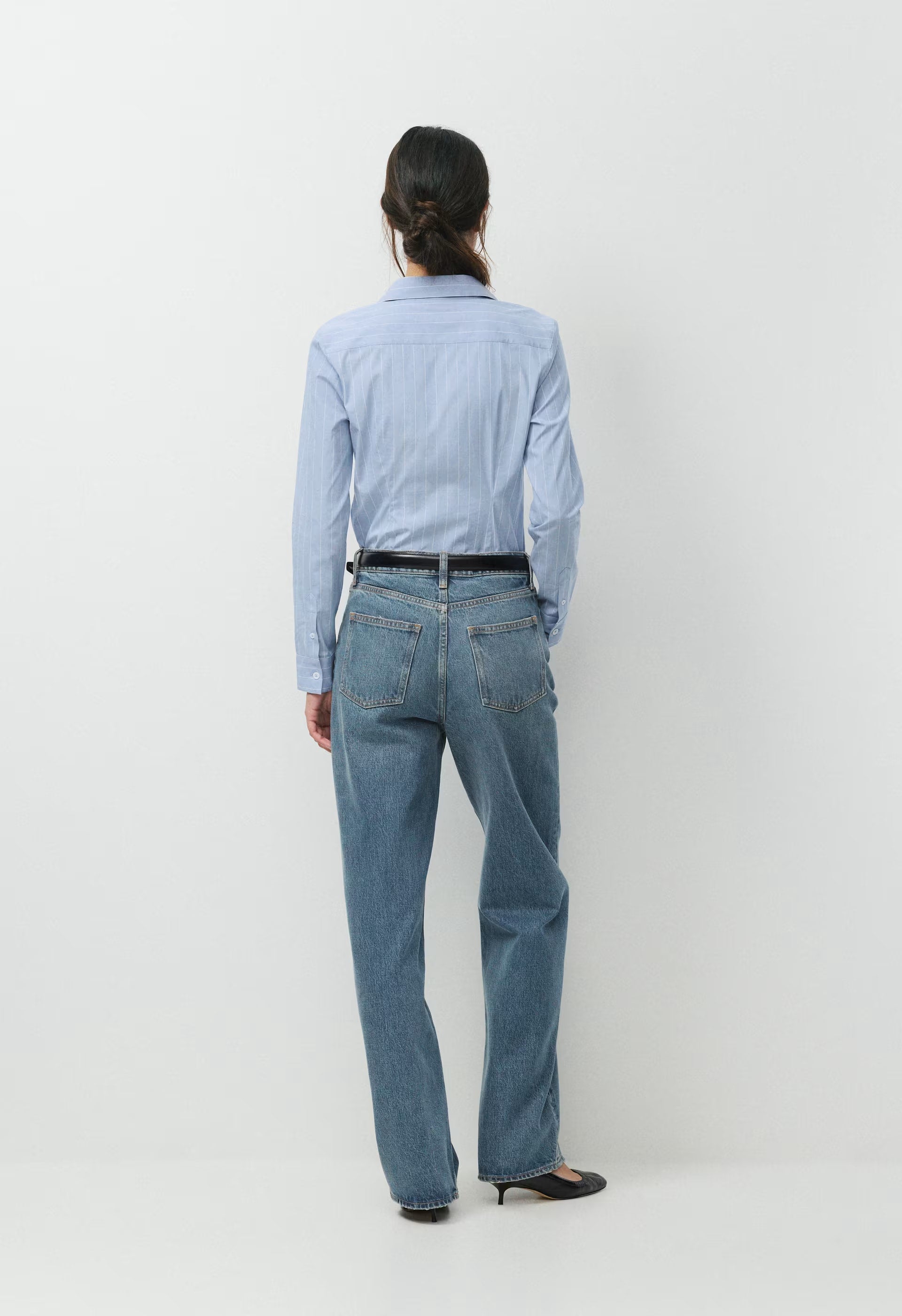 Chronicle Slim Poplin Shirt - CRNFL BLU/ BRT WHT