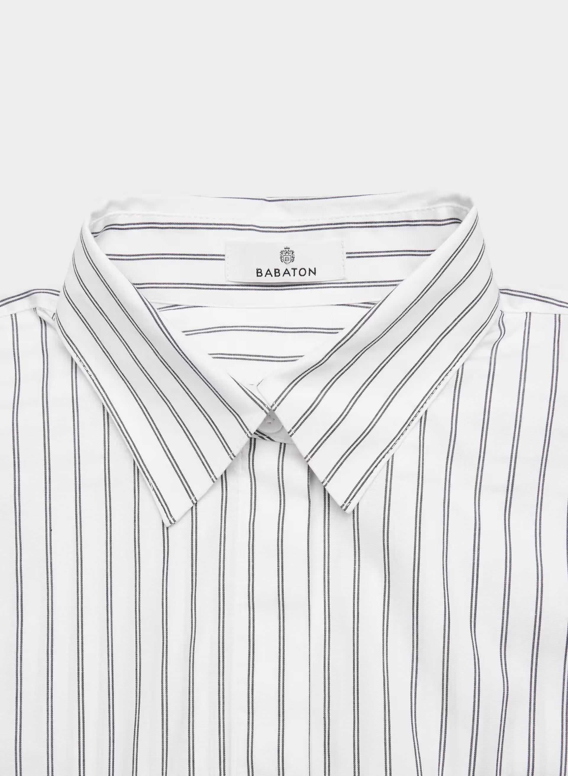 Chronicle Slim Poplin Shirt - CALVIN STRP BT WT/ADML