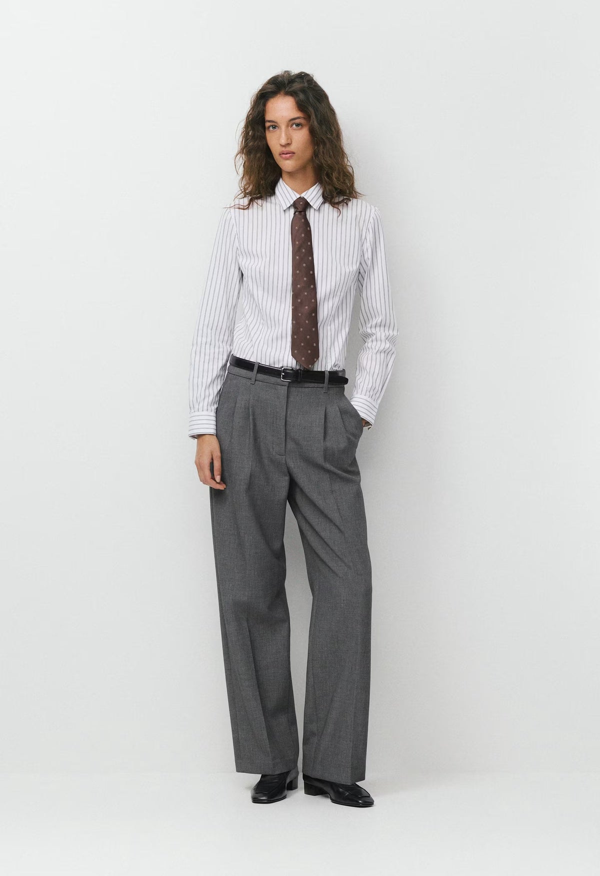 Chronicle Slim Poplin Shirt - CALVIN STRP BT WT/ADML