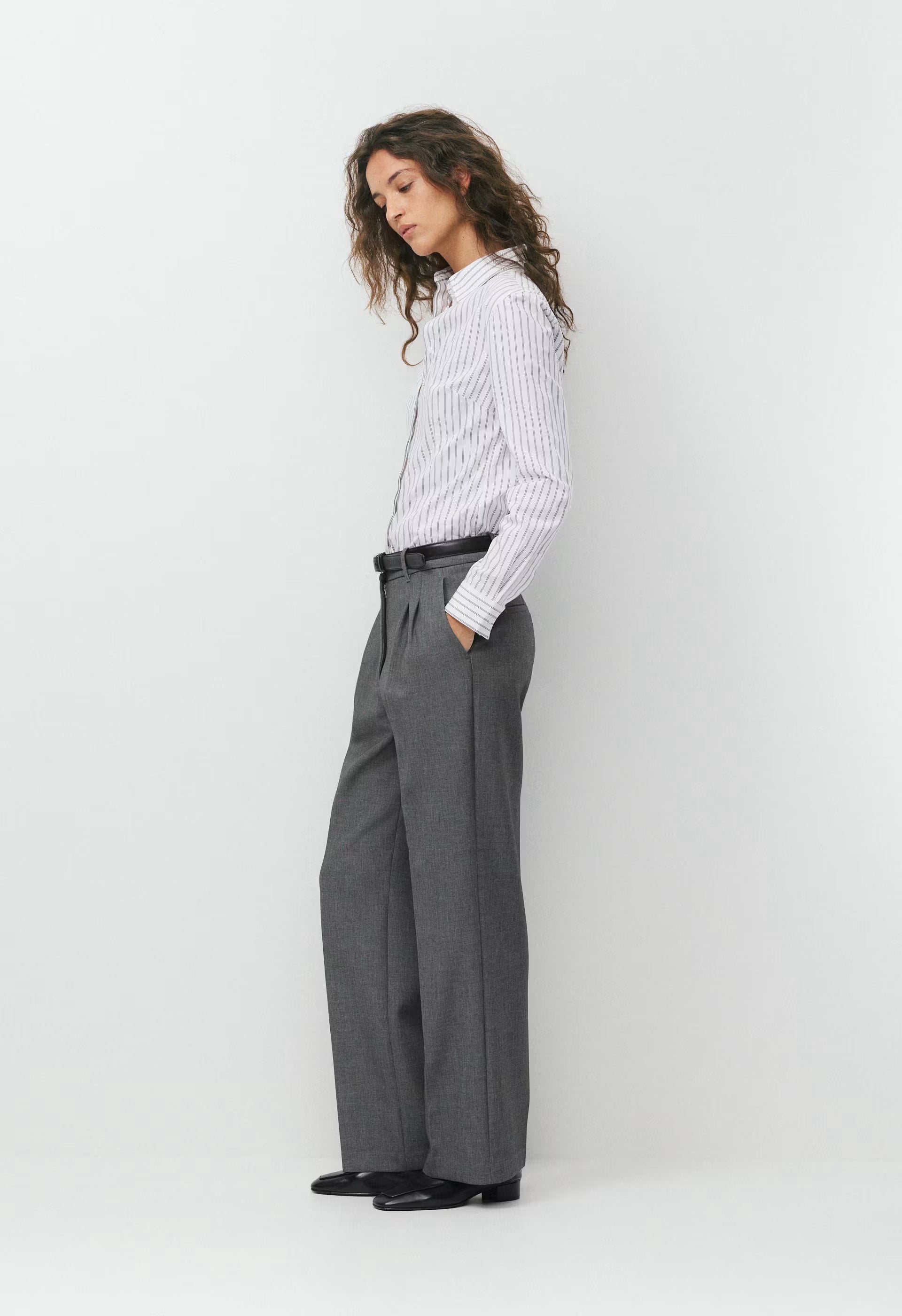 Chronicle Slim Poplin Shirt - CALVIN STRP BT WT/ADML