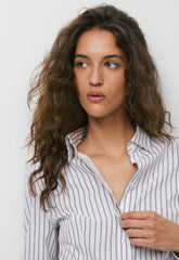 Chronicle Slim Poplin Shirt - CALVIN STRP BT WT/ADML
