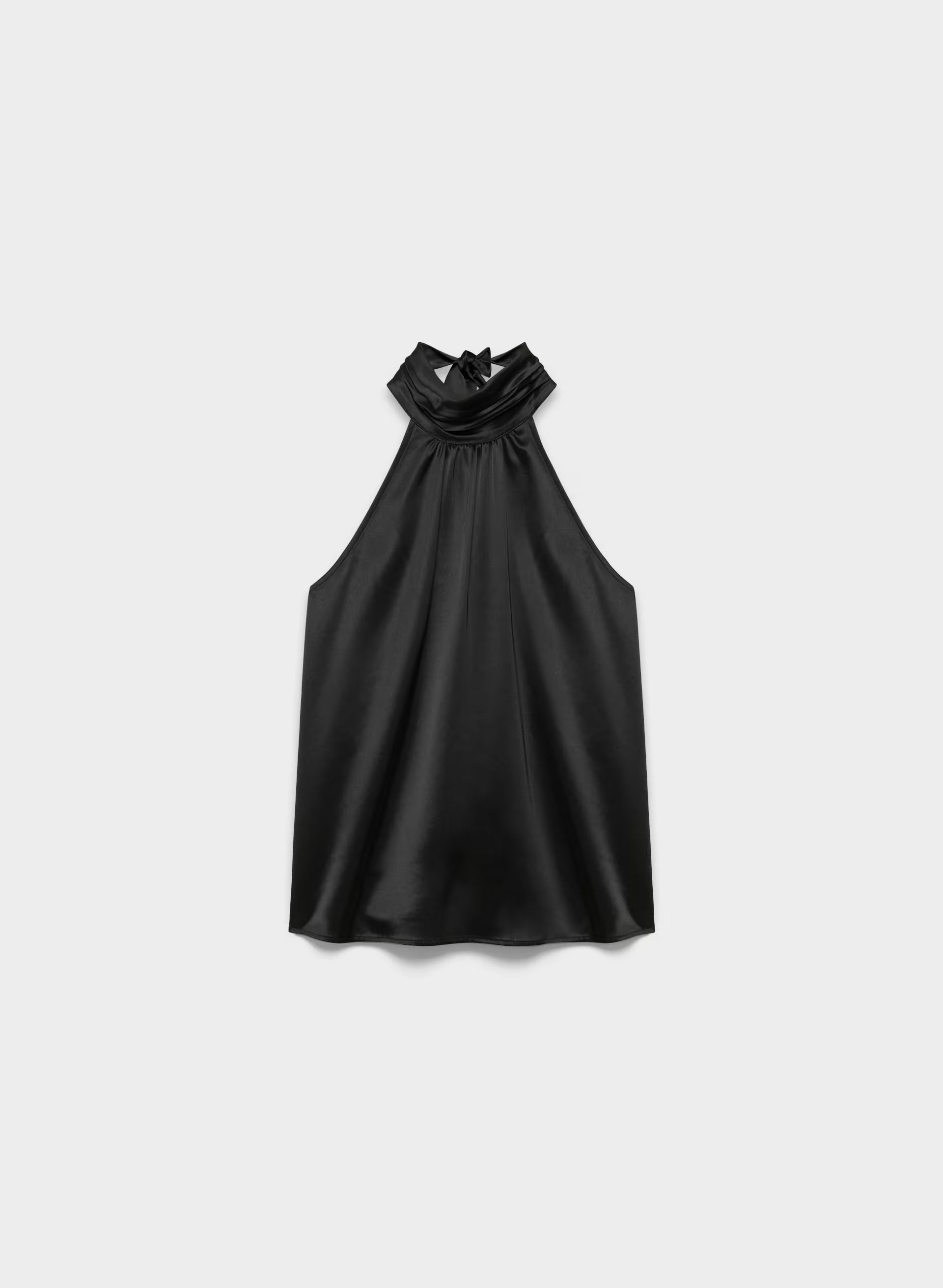 Fallaway Satin Top - BLACK
