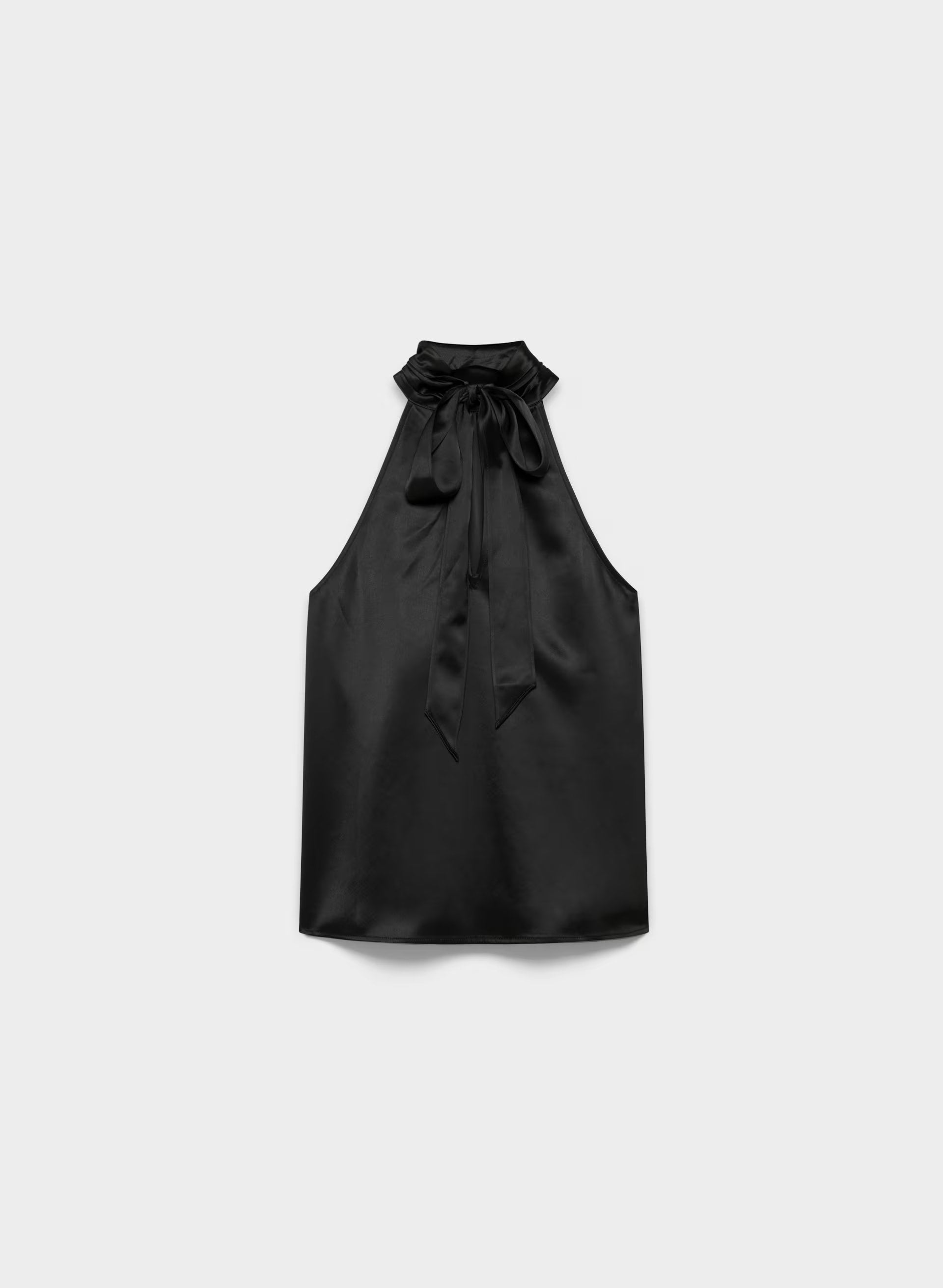 Fallaway Satin Top - BLACK