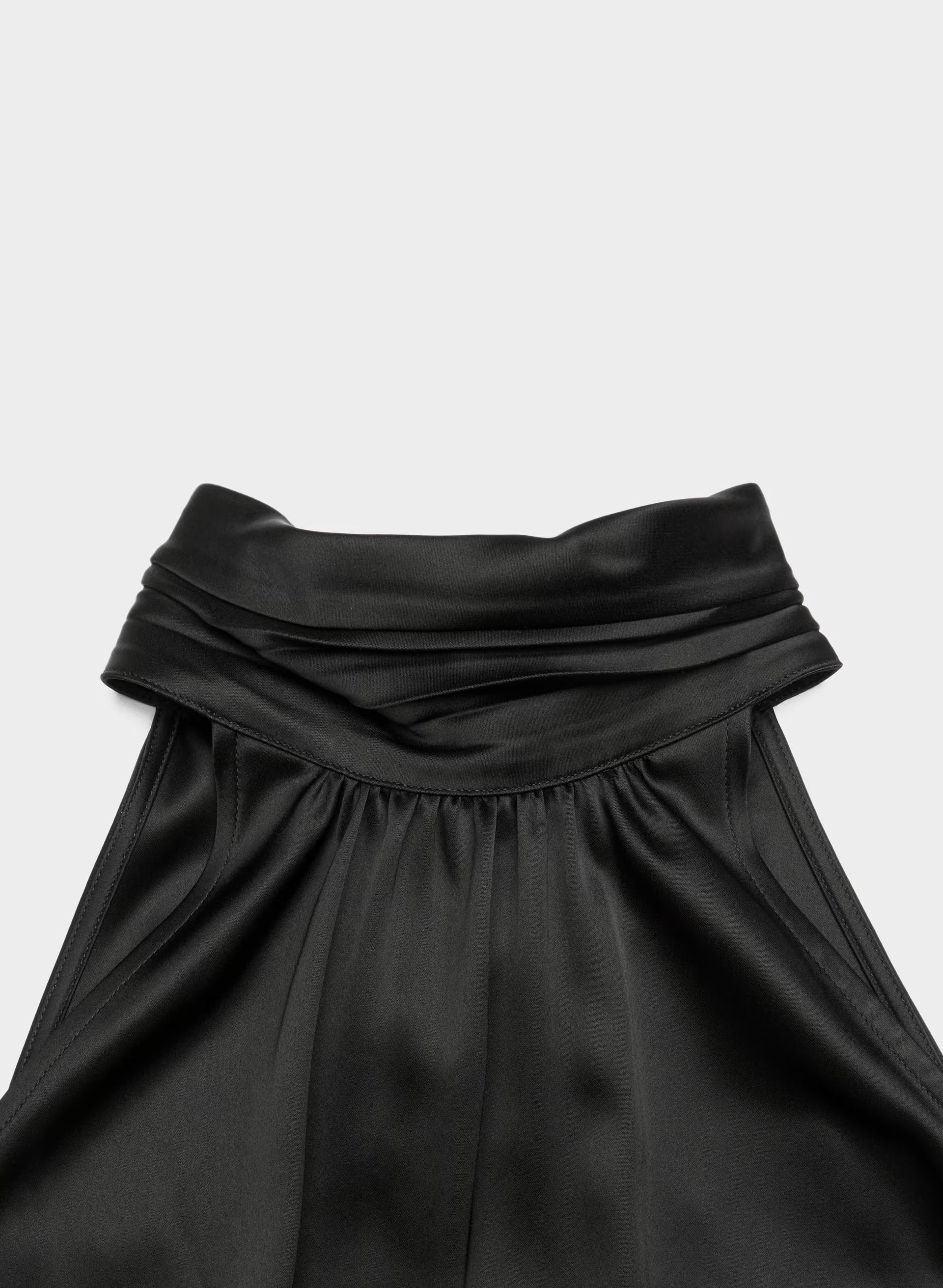 Fallaway Satin Top - BLACK