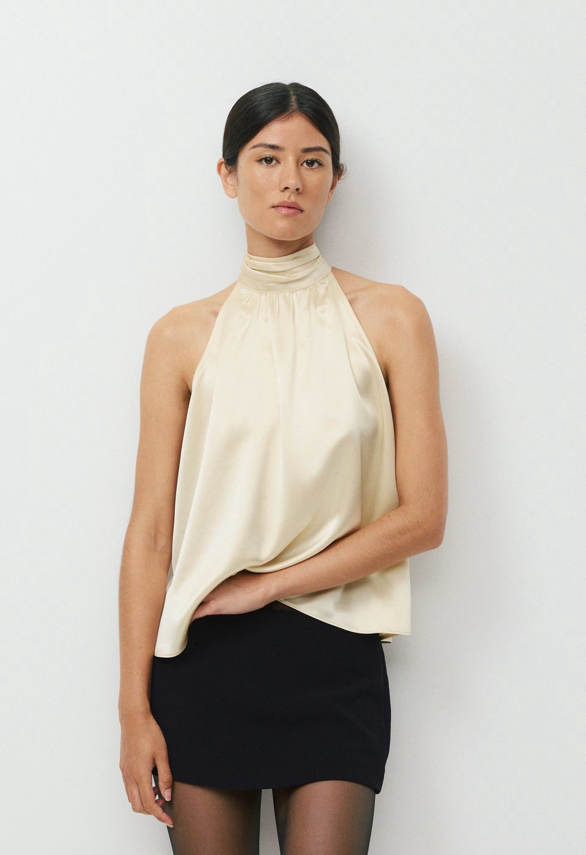 Fallaway Satin Top - SEASIDE CREAM