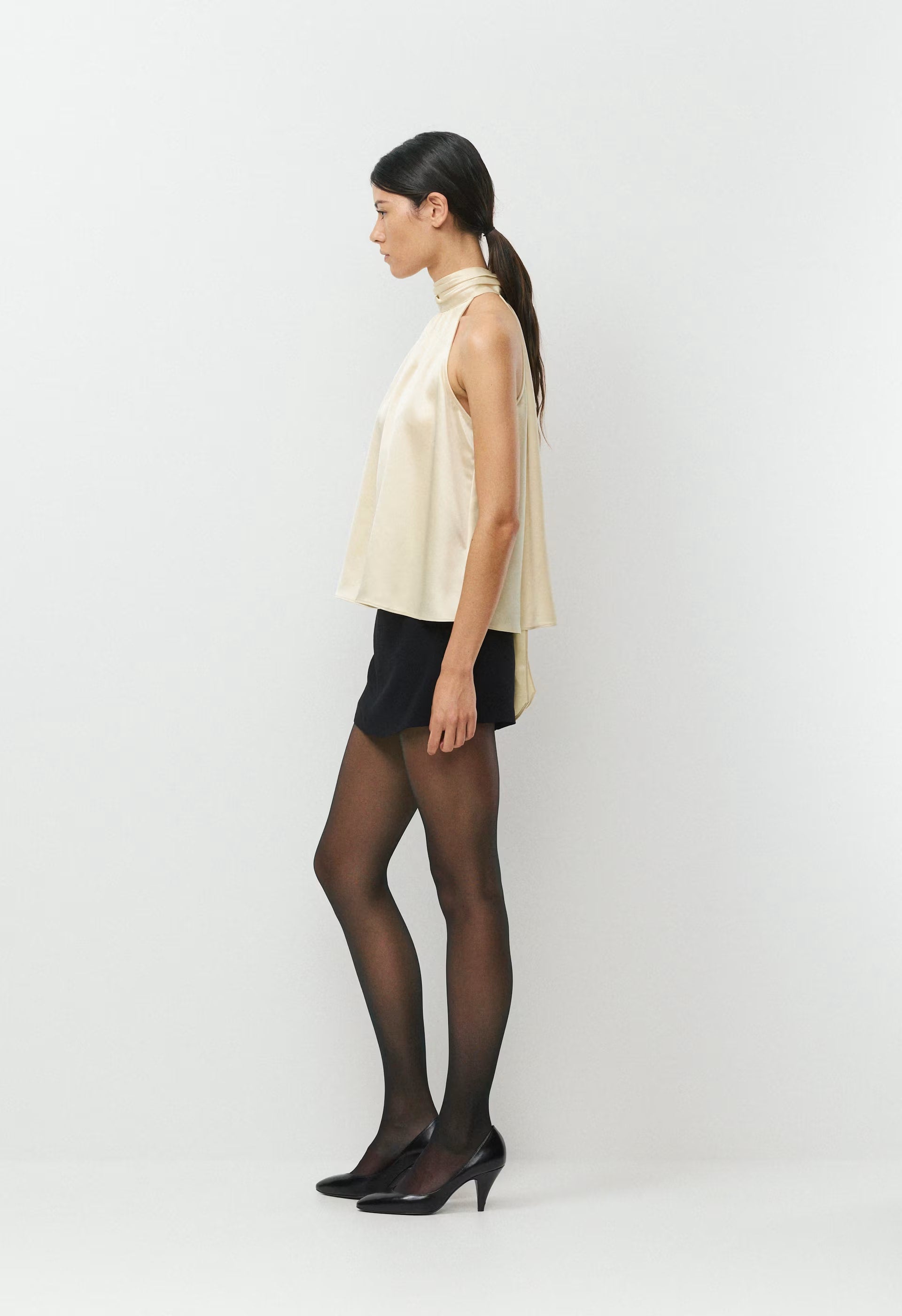 Fallaway Satin Top - SEASIDE CREAM
