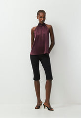 Fallaway Satin Top - GALA PLUM