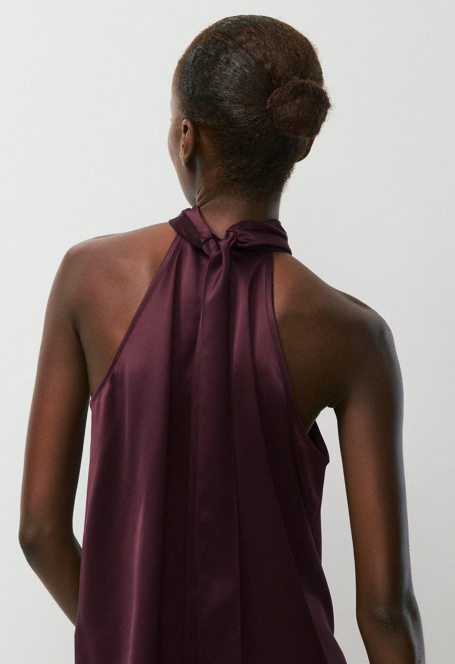 Fallaway Satin Top - GALA PLUM