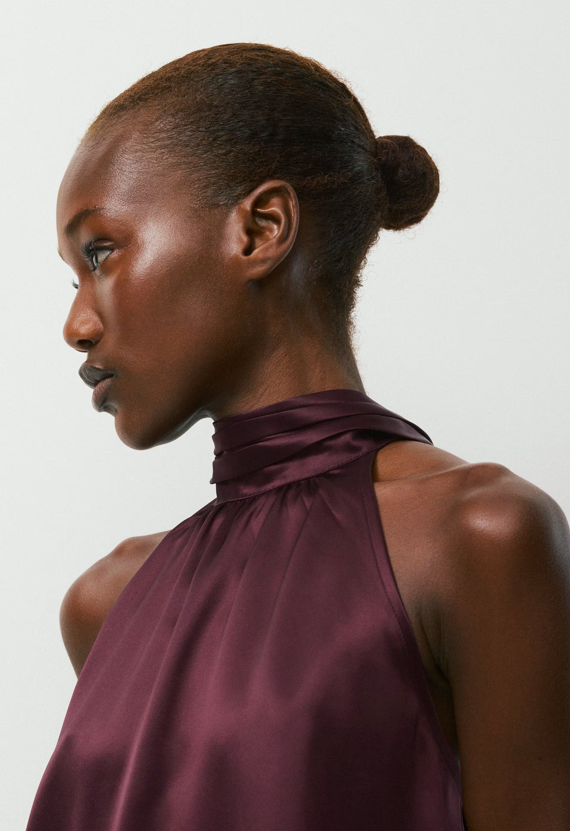 Fallaway Satin Top - GALA PLUM