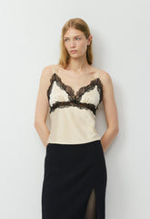 Foxtrot Satin Camisole - SEASIDE CRM /BLACK
