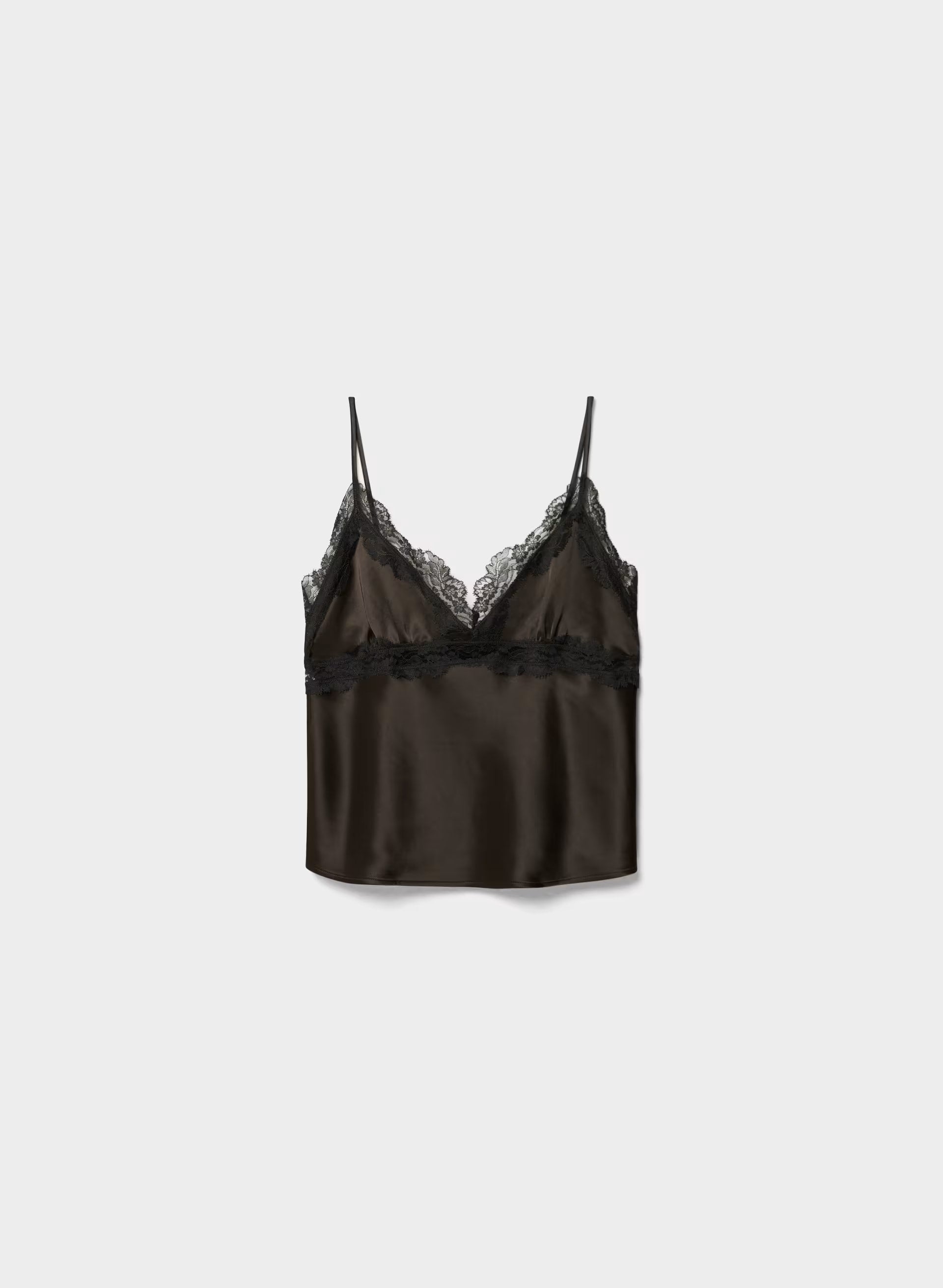 Foxtrot Satin Camisole - CACAO NIB BRWN/BLACK