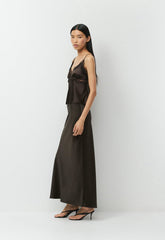 Foxtrot Satin Camisole - CACAO NIB BRWN/BLACK