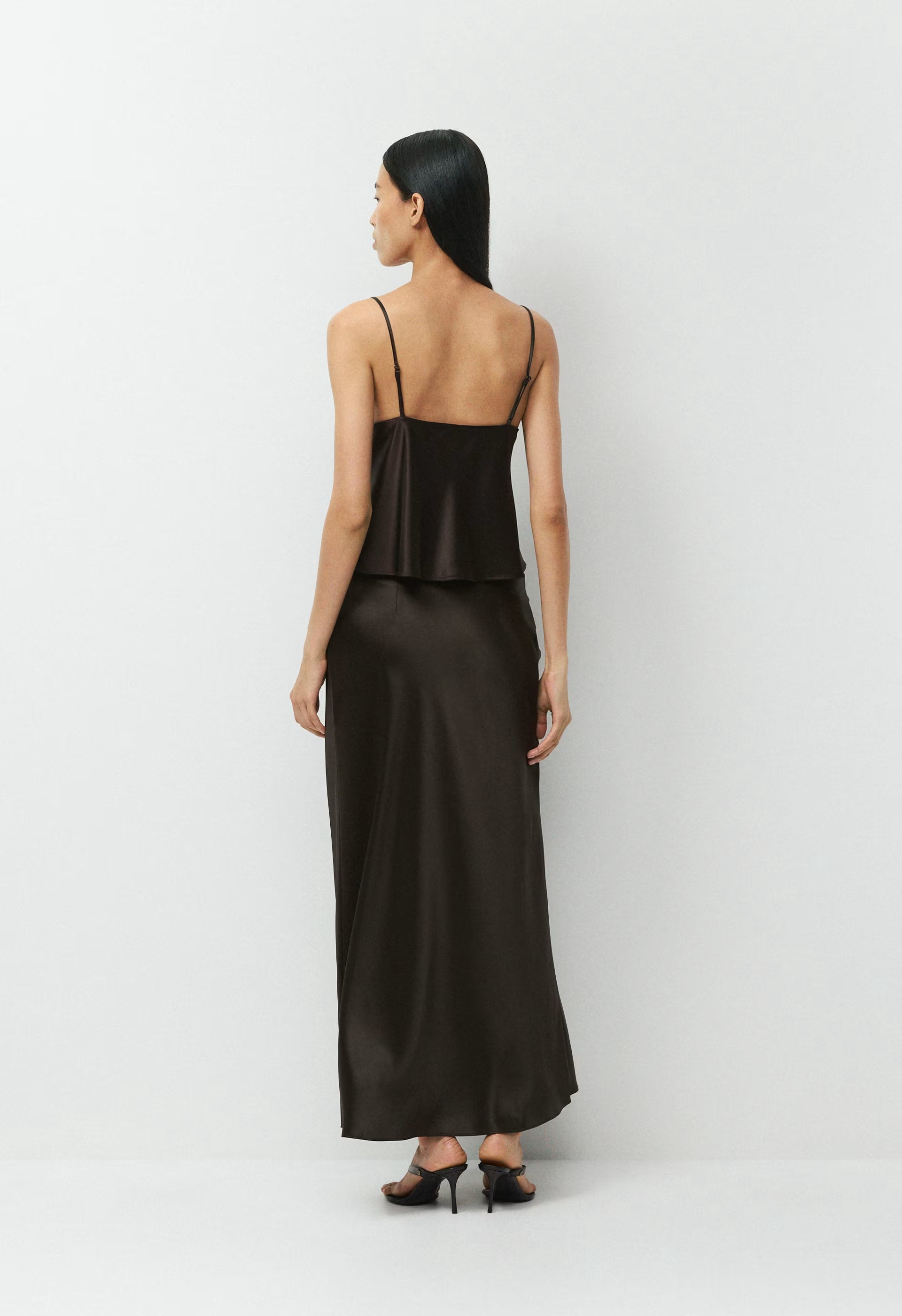 Foxtrot Satin Camisole - CACAO NIB BRWN/BLACK