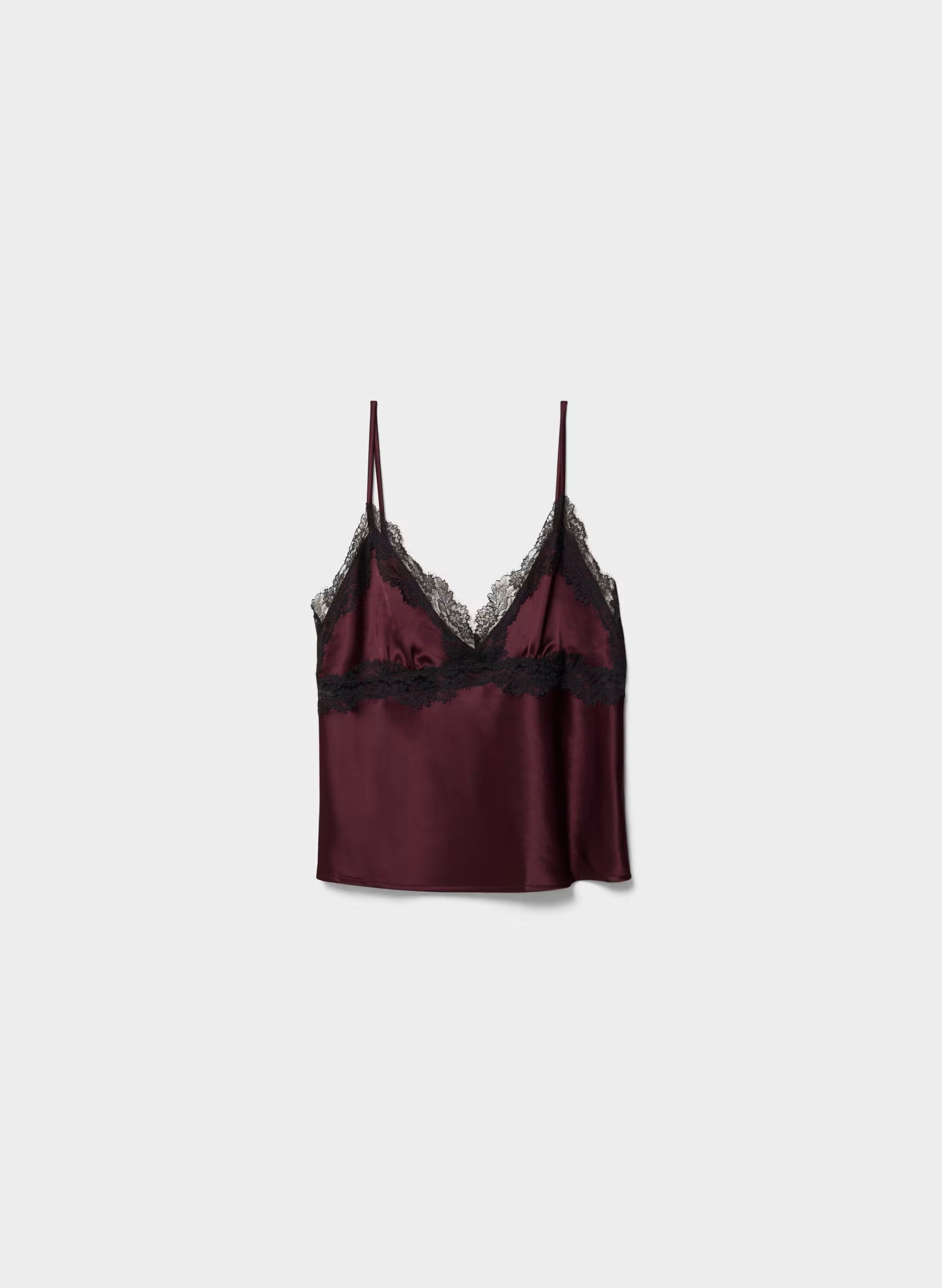 Foxtrot Satin Camisole - GALA PLUM/BLK