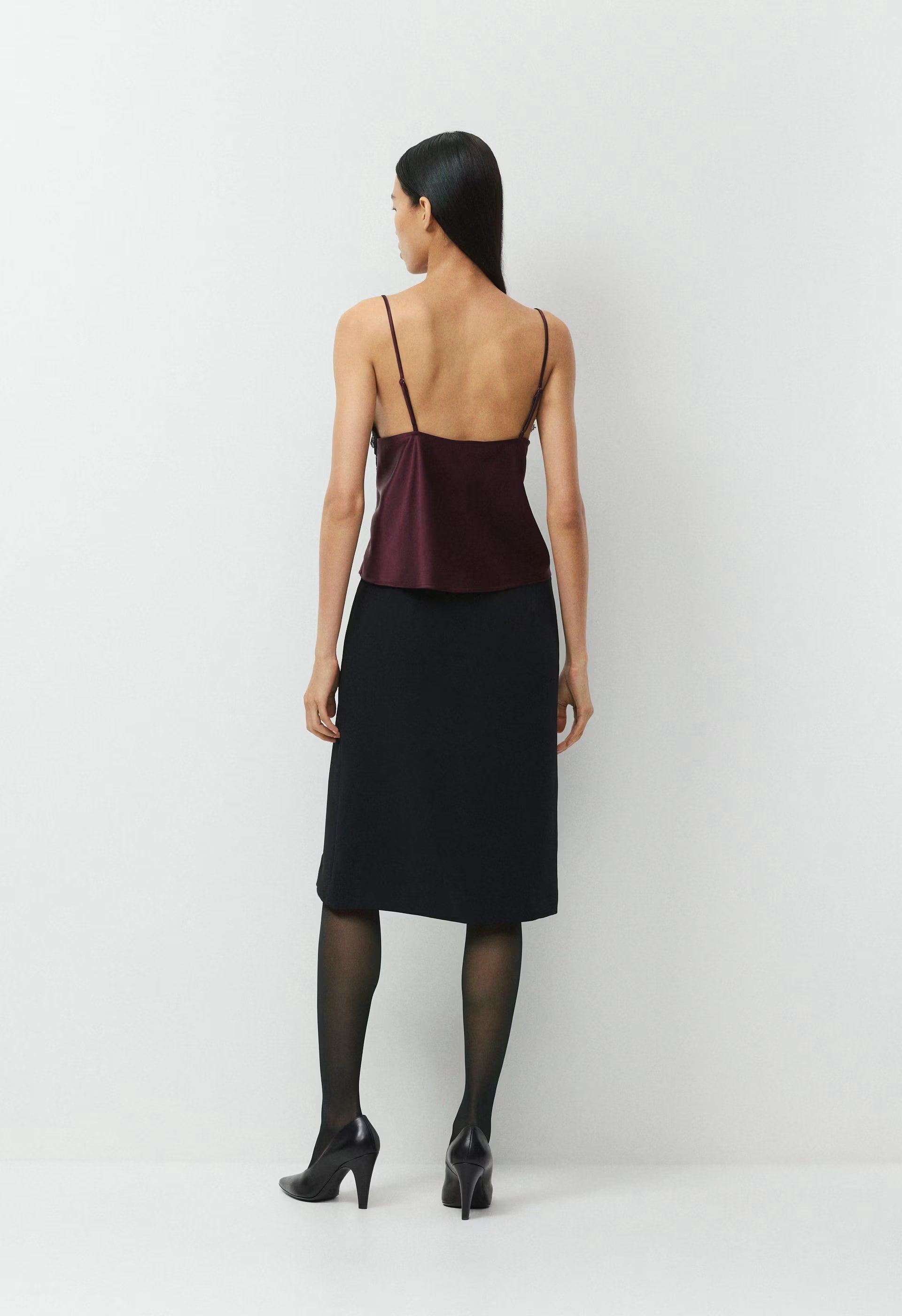 Foxtrot Satin Camisole - GALA PLUM/BLK