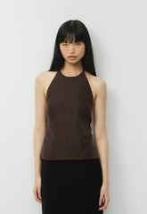 Earnshaw Halter Top - CruiseLinen™ - RICH MOCHA BROWN