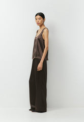 Asset Satin Top - RICH MOCHA BROWN