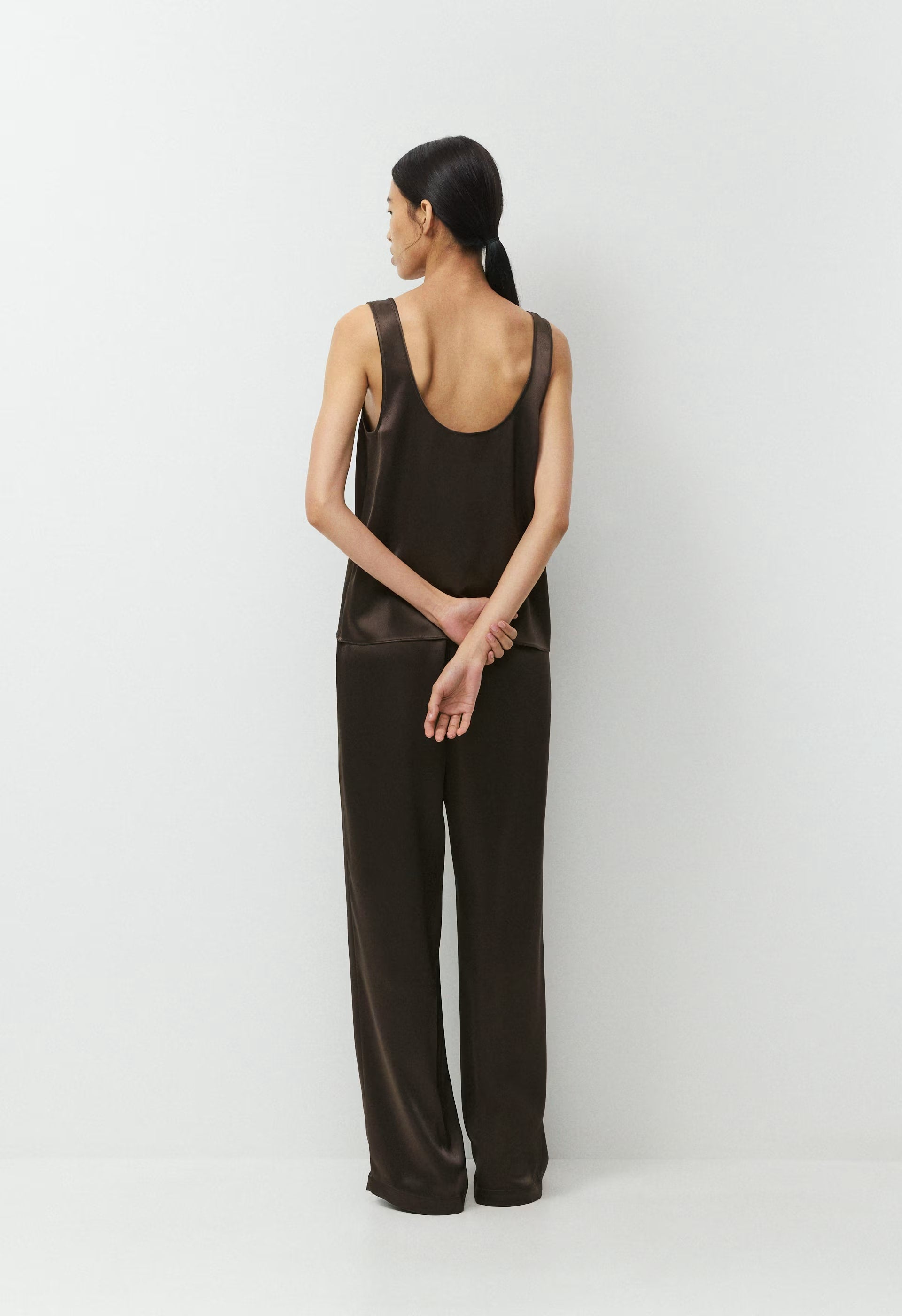 Asset Satin Top - RICH MOCHA BROWN