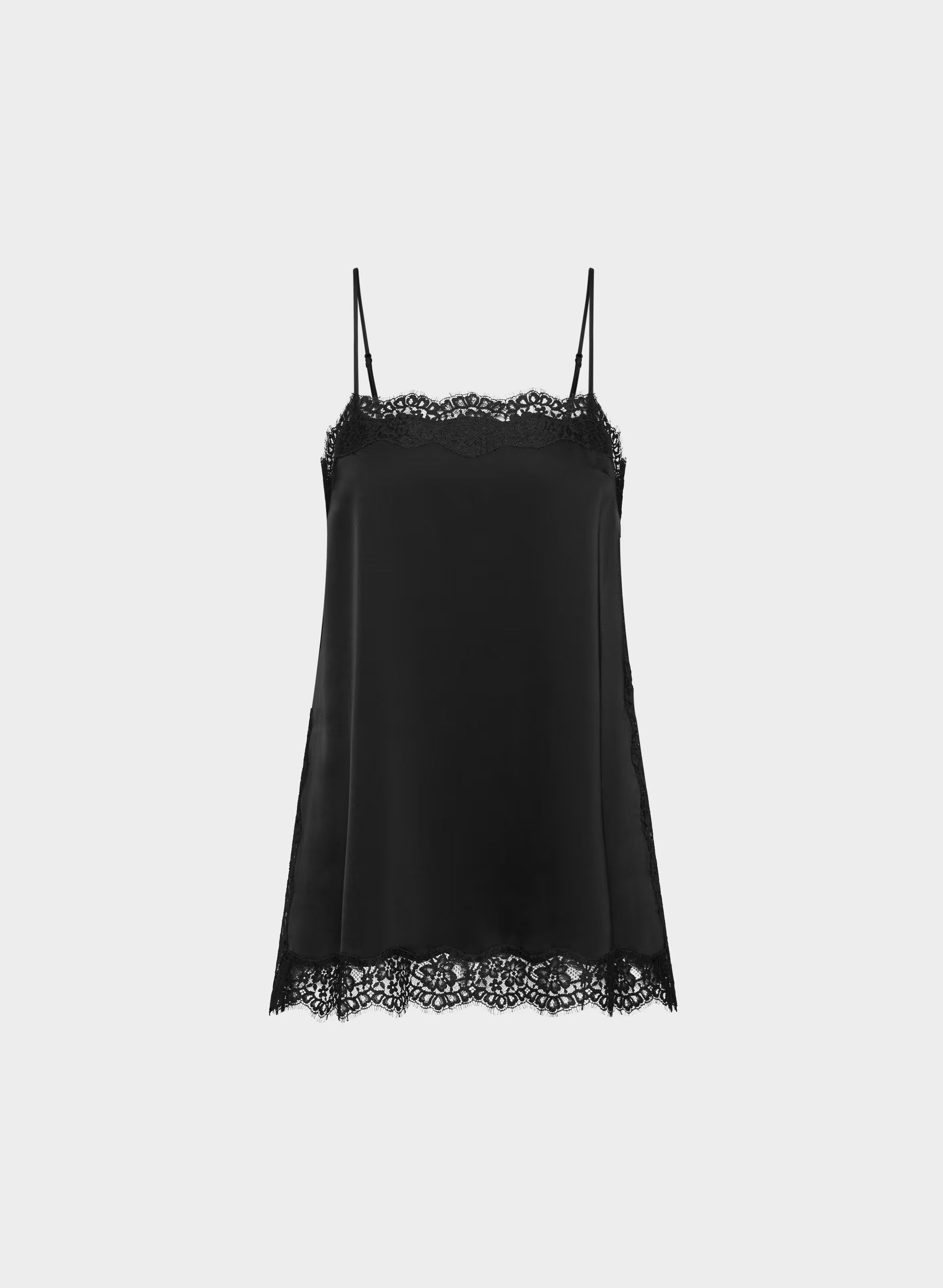 Serif Satin Camisole - BLACK/BLACK