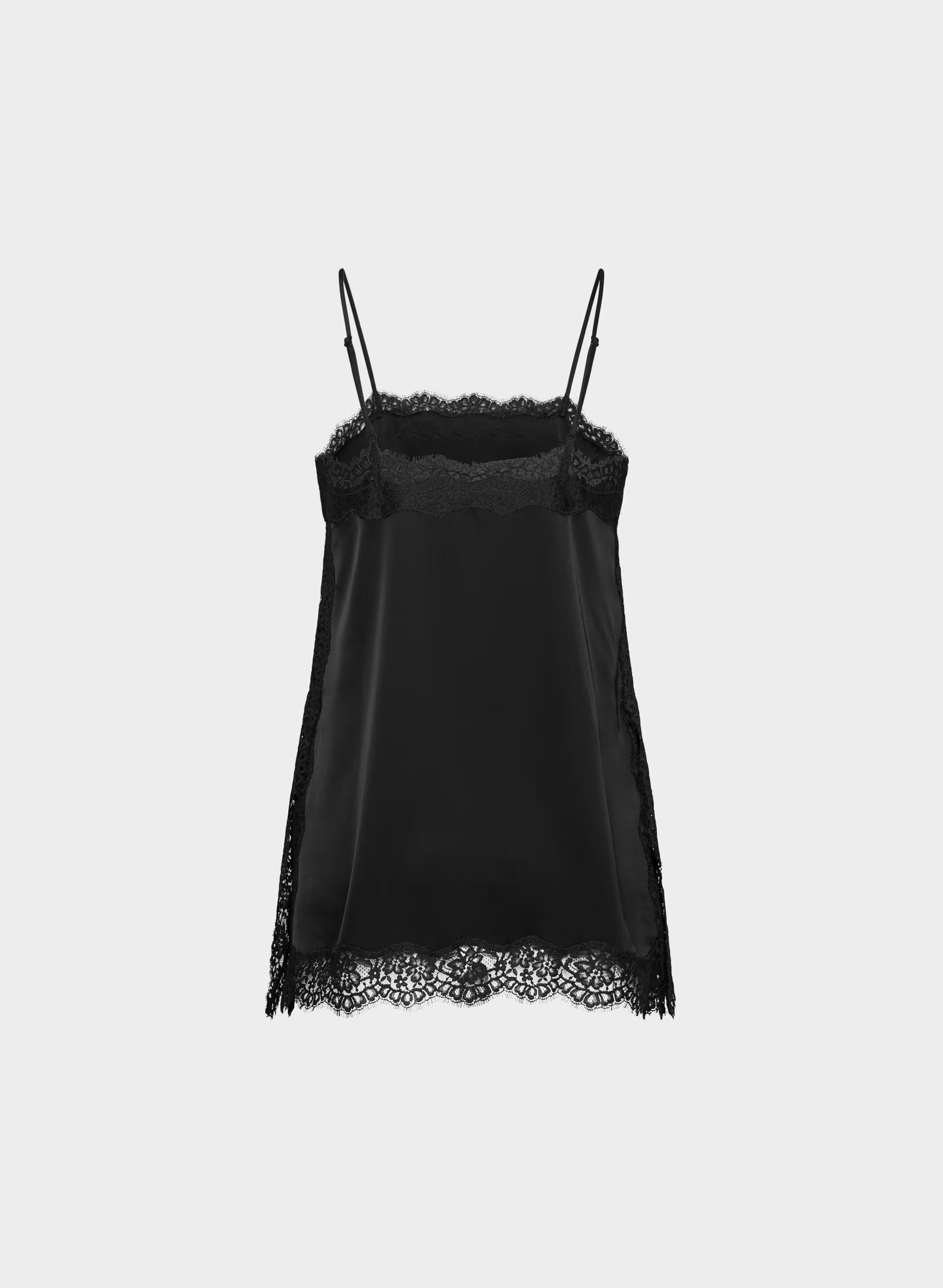 Serif Satin Camisole - BLACK/BLACK