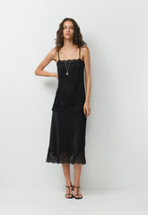 Serif Satin Camisole - BLACK/BLACK