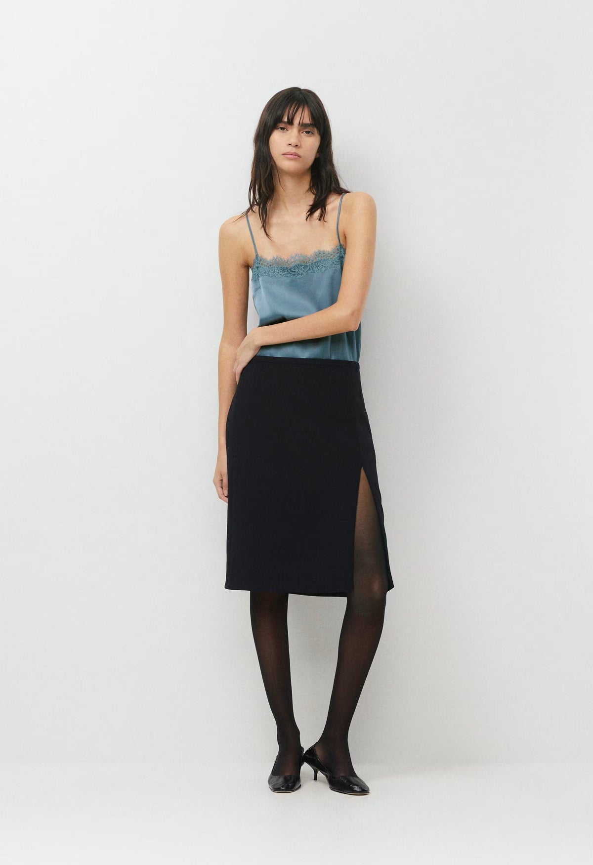 Serif Satin Camisole - BLUE MIRAGE/BL MIRAGE