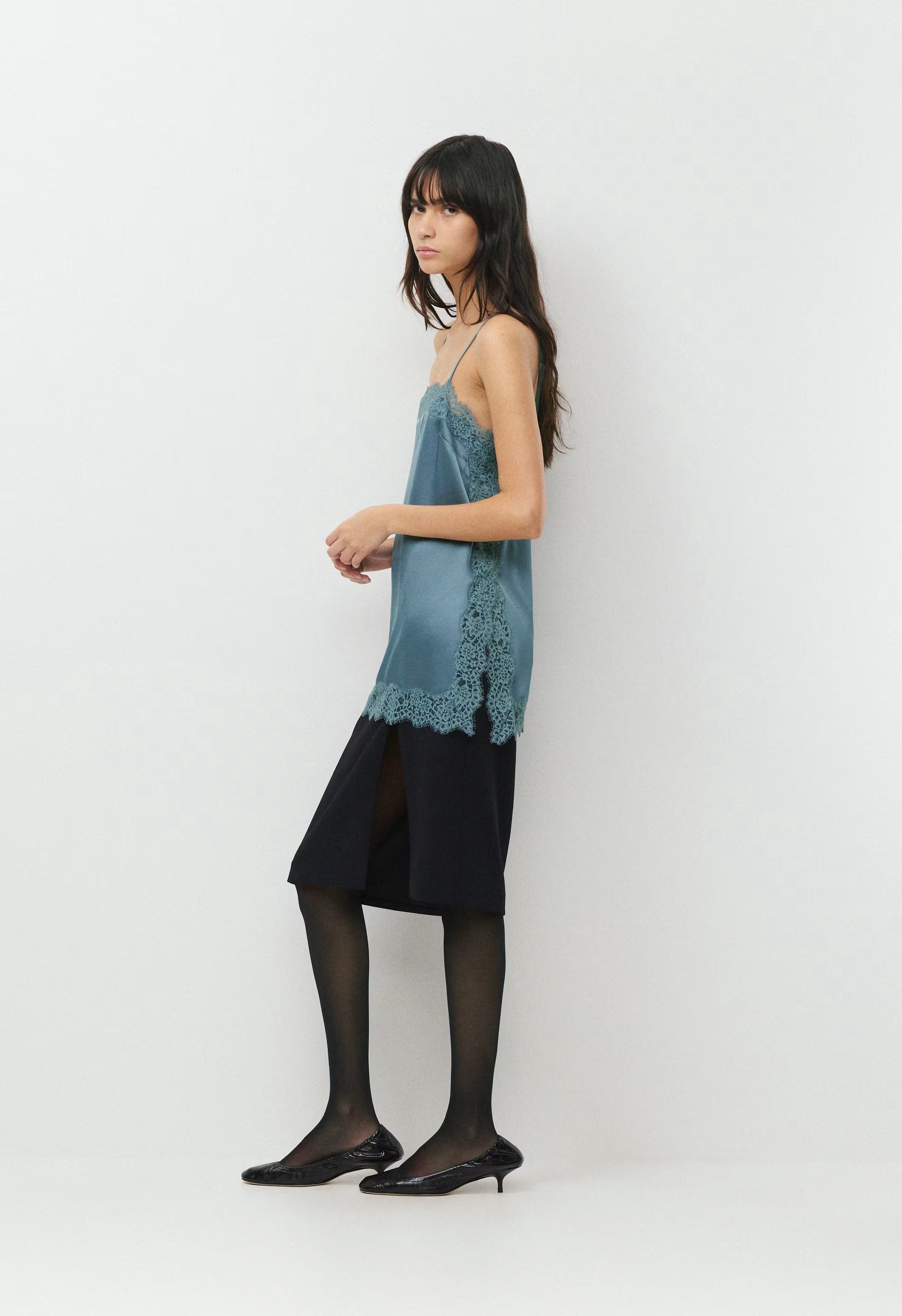 Serif Satin Camisole - BLUE MIRAGE/BL MIRAGE