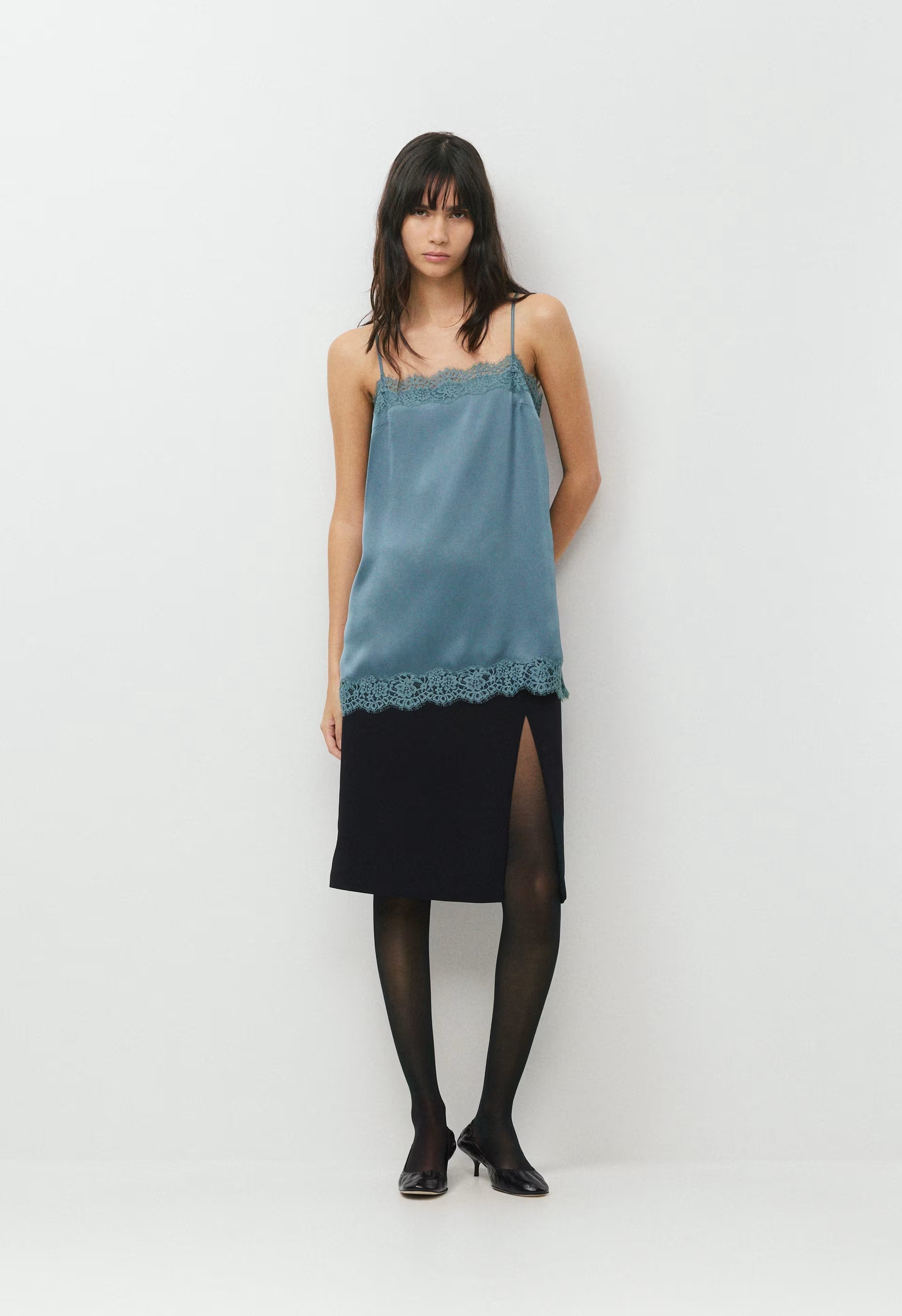 Serif Satin Camisole - BLUE MIRAGE/BL MIRAGE