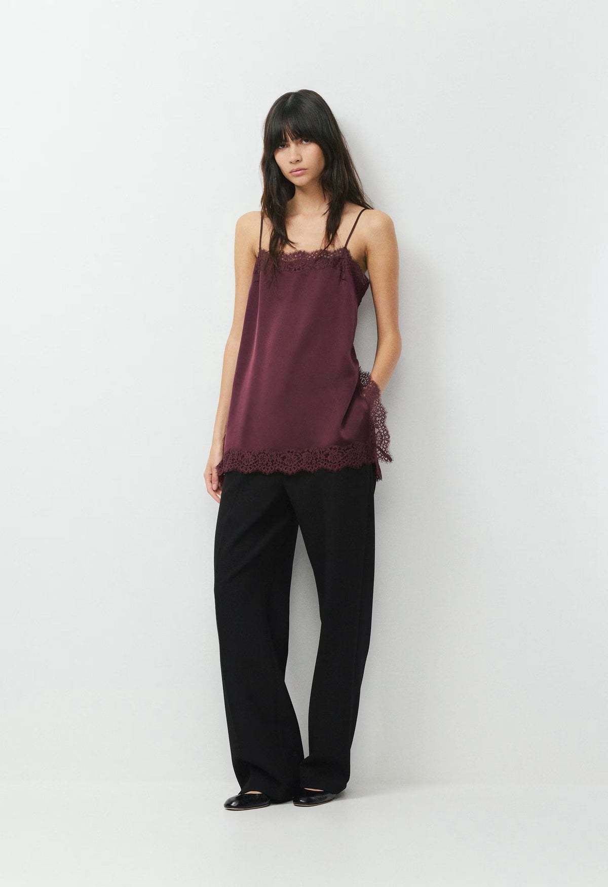 Serif Satin Camisole - GALA PLUM/GALA PLUM