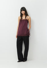 Serif Satin Camisole - GALA PLUM/GALA PLUM