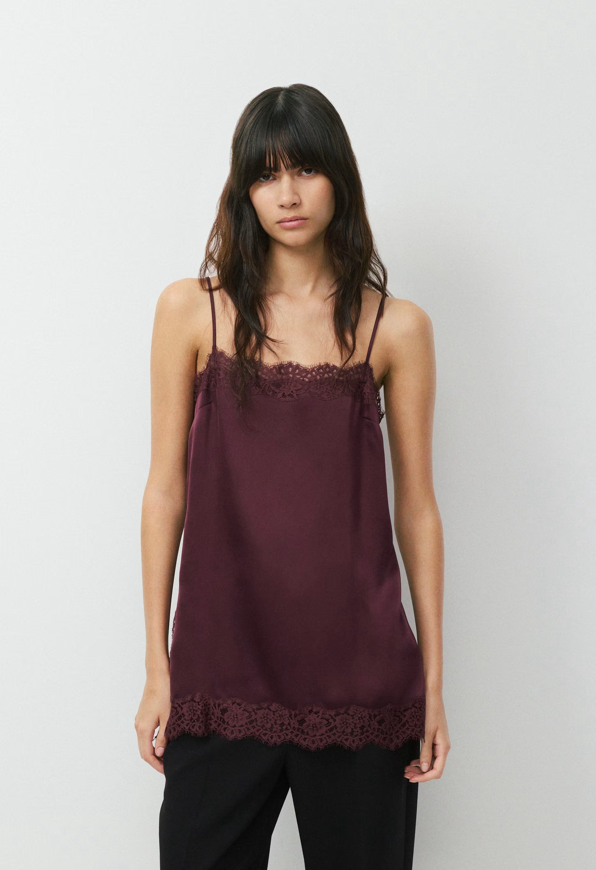 Serif Satin Camisole - GALA PLUM/GALA PLUM