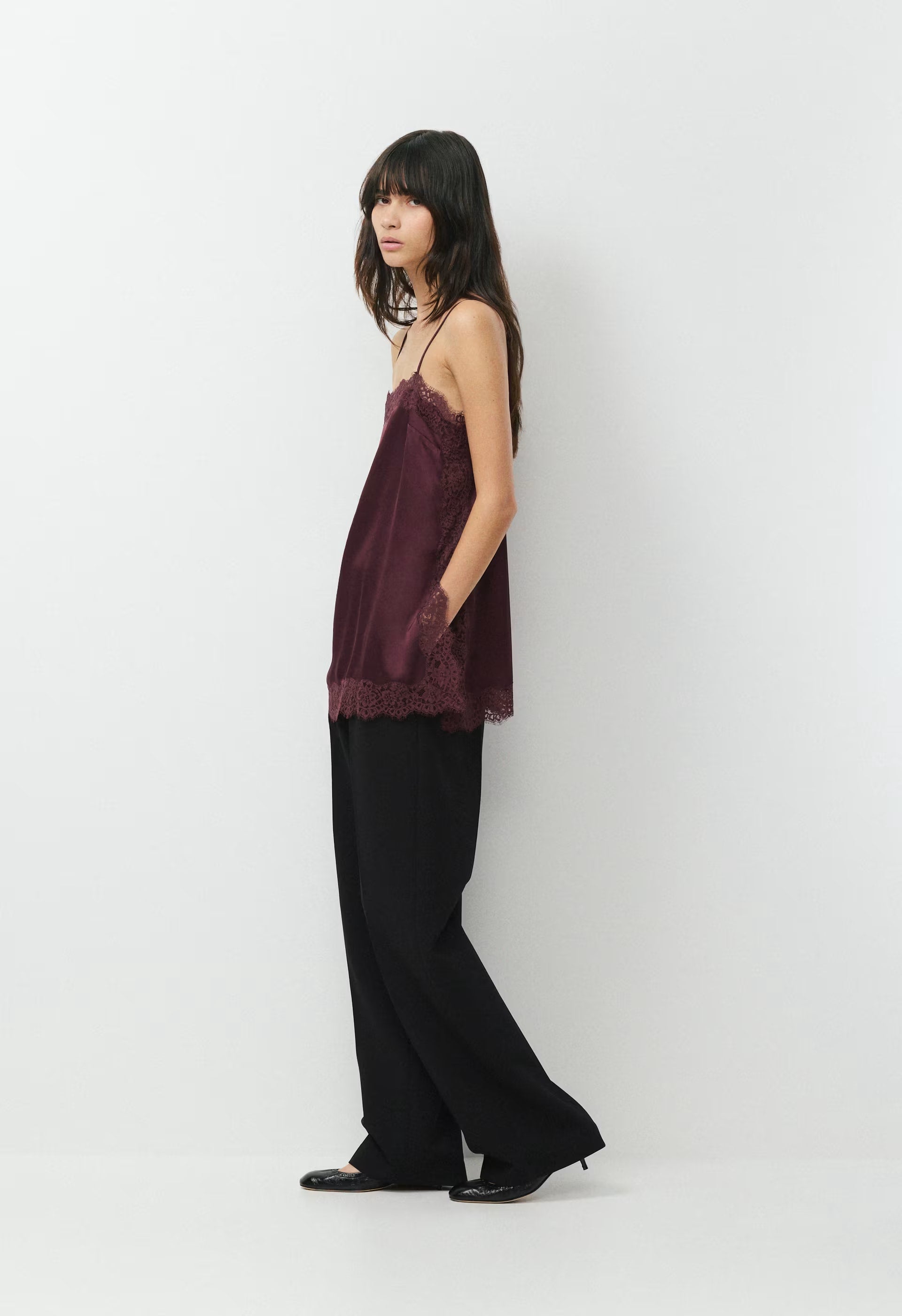 Serif Satin Camisole - GALA PLUM/GALA PLUM