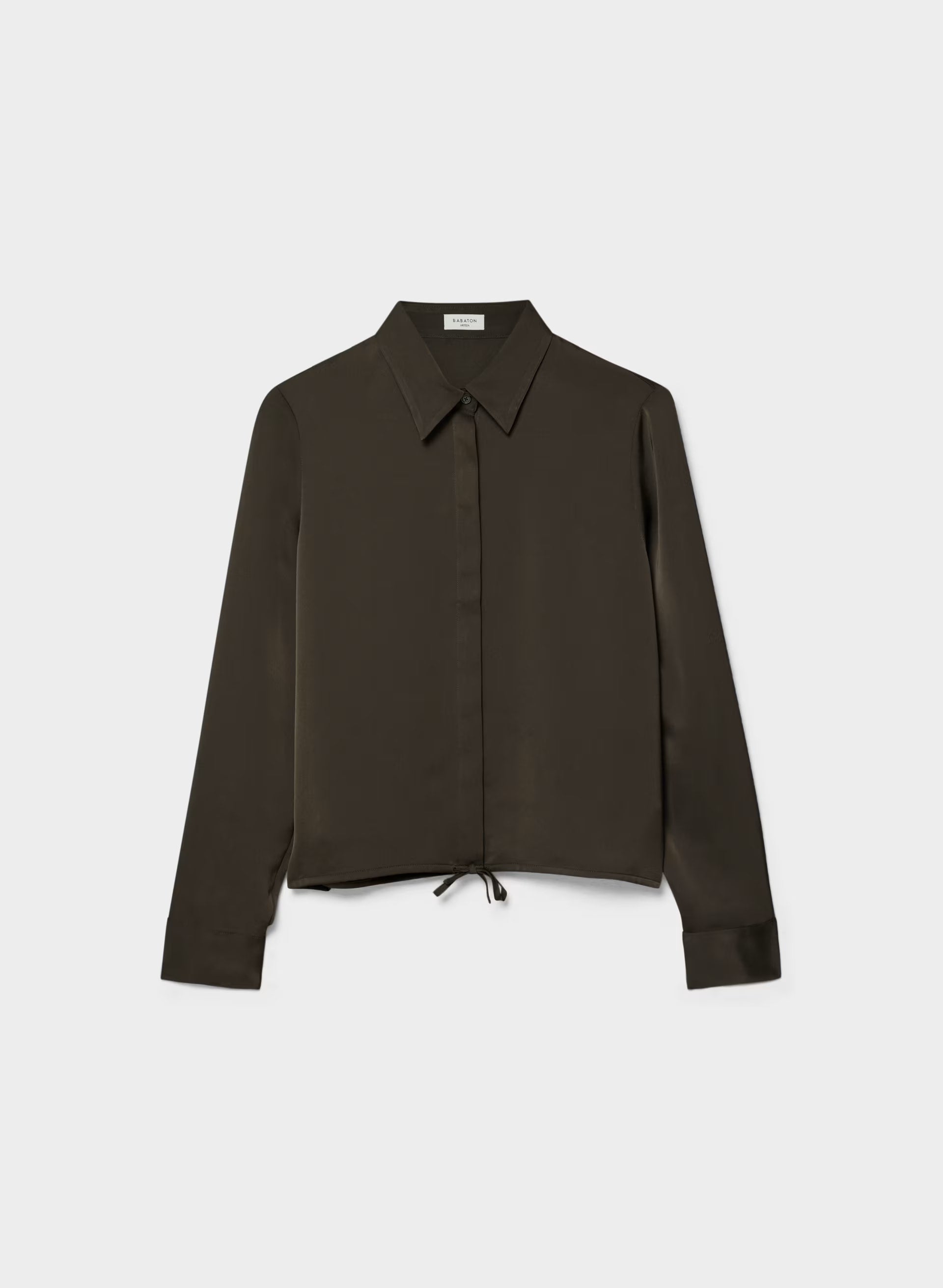 Vantage Satin Blouse - CACAO NIB BROWN