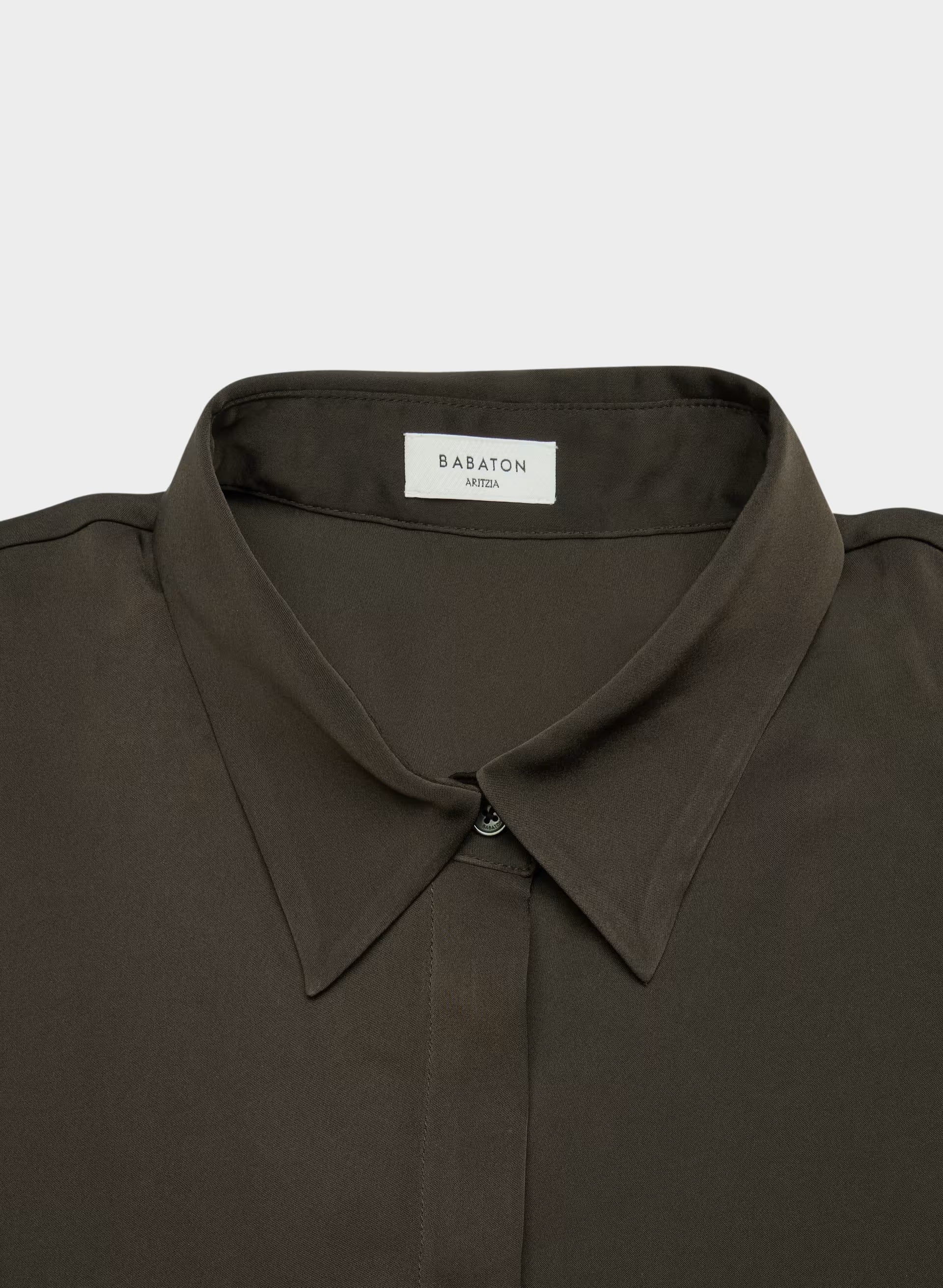 Vantage Satin Blouse - CACAO NIB BROWN