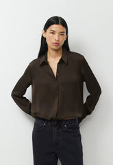 Vantage Satin Blouse - CACAO NIB BROWN