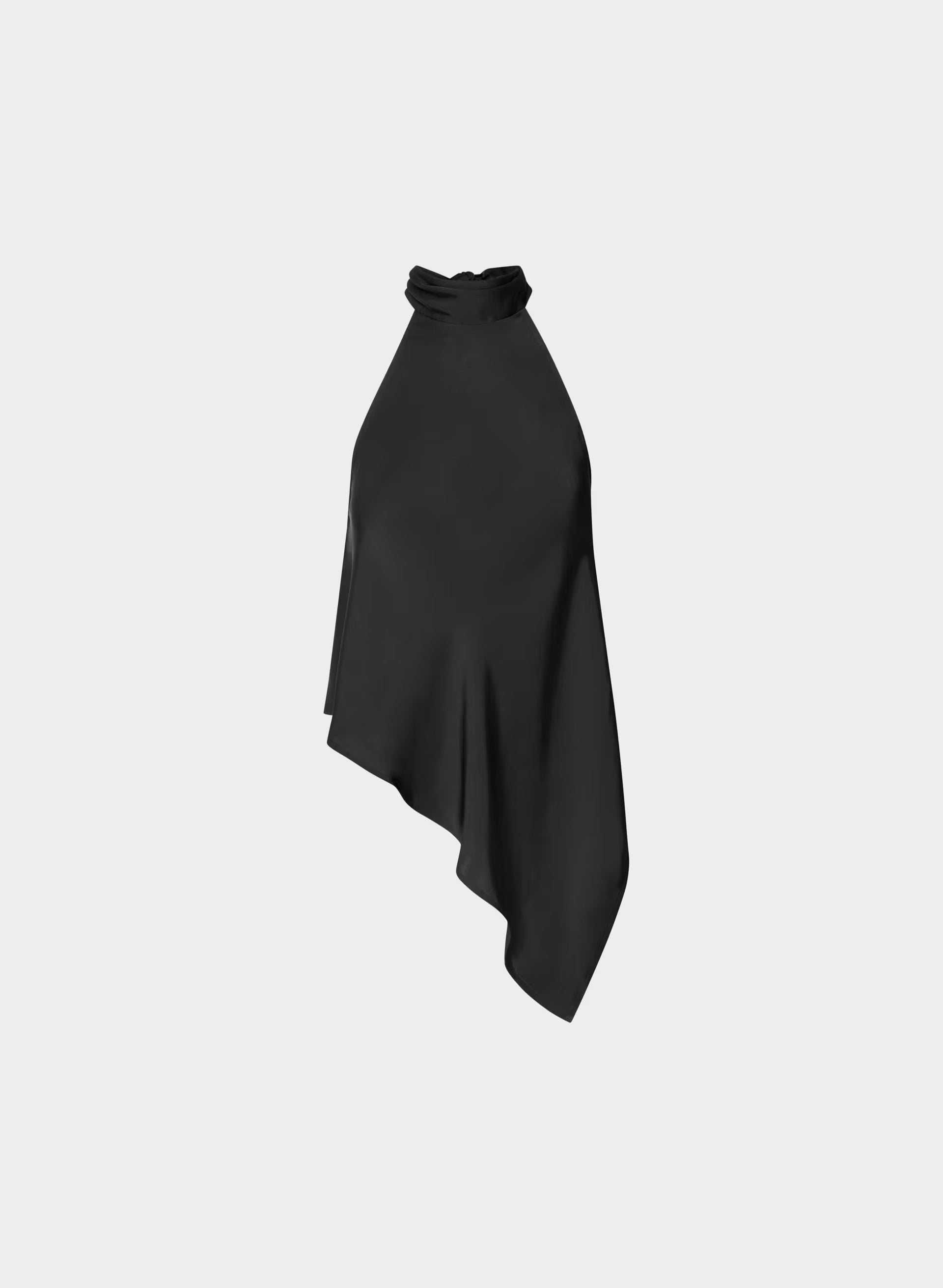 Revel Satin Halter Top - BLACK