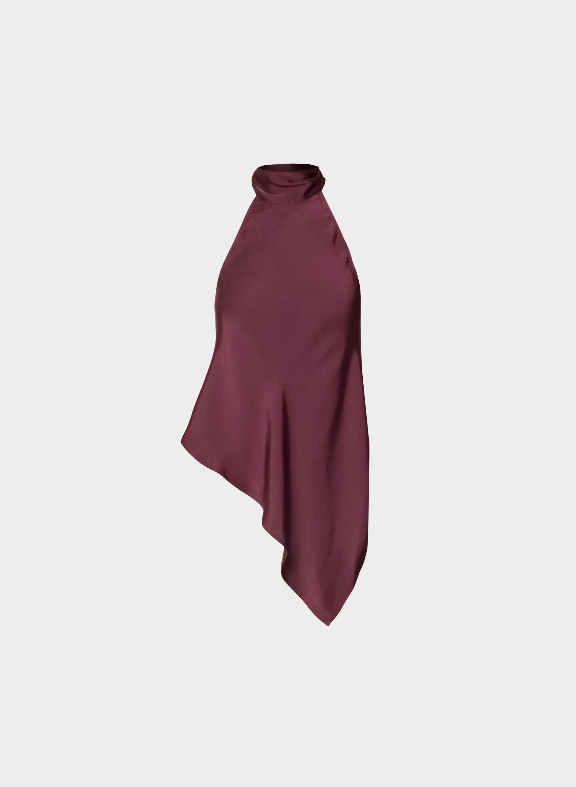 Revel Satin Halter Top - GALA PLUM