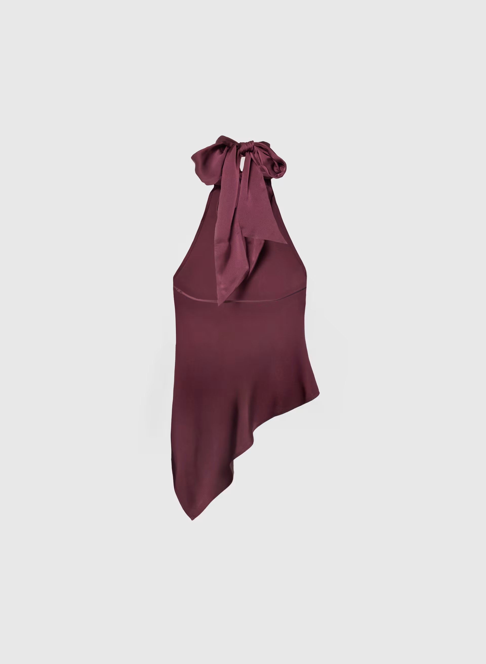 Revel Satin Halter Top - GALA PLUM