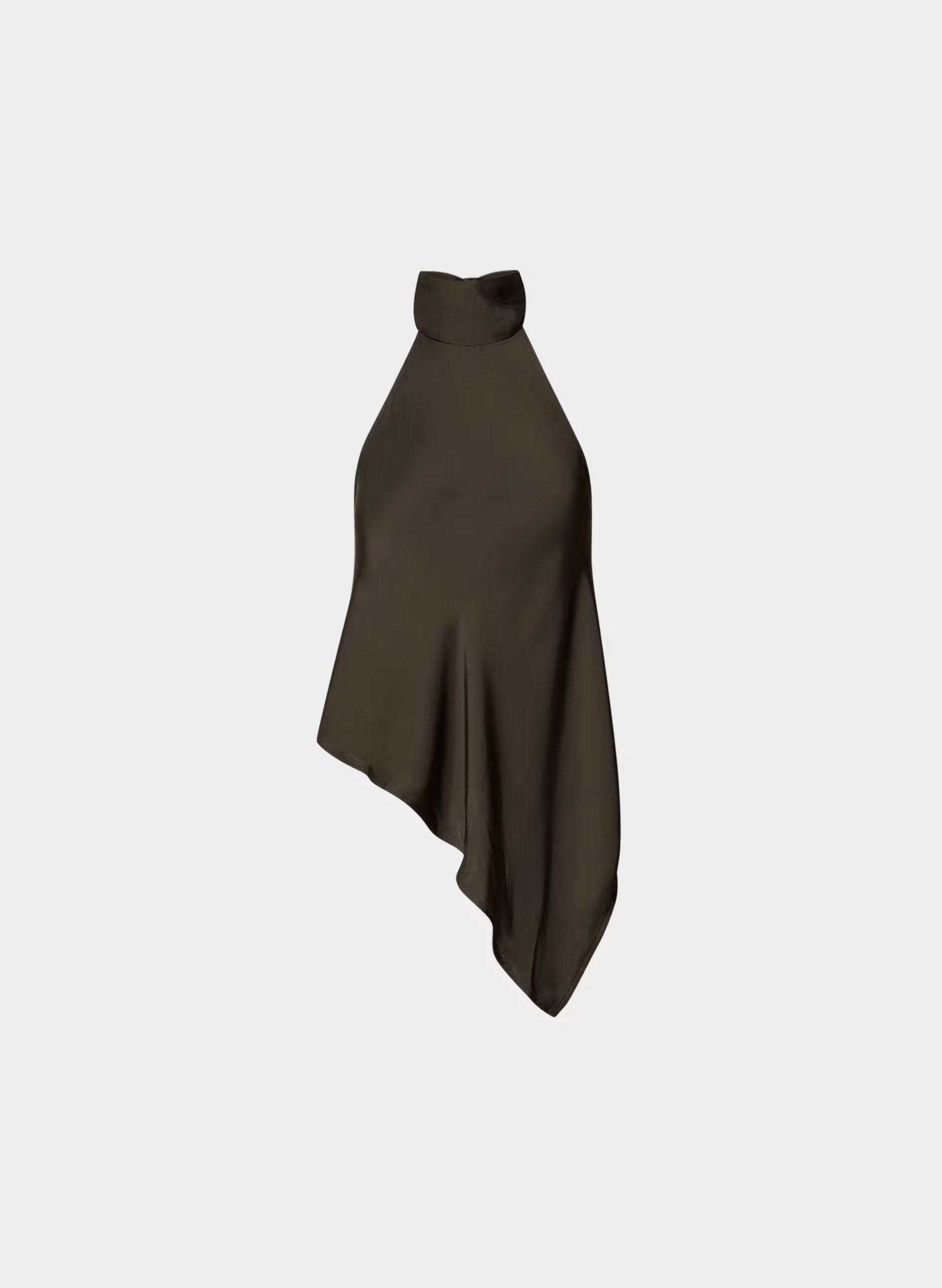 Revel Satin Halter Top - CACAO NIB BROWN